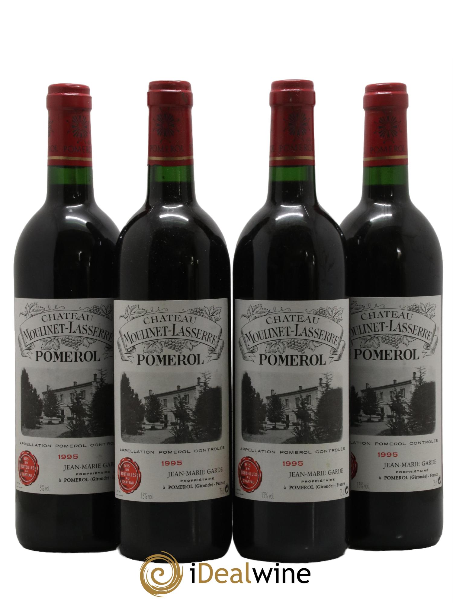 Château Moulinet Lasserre 1995 - Lot de 4 bouteilles - 0