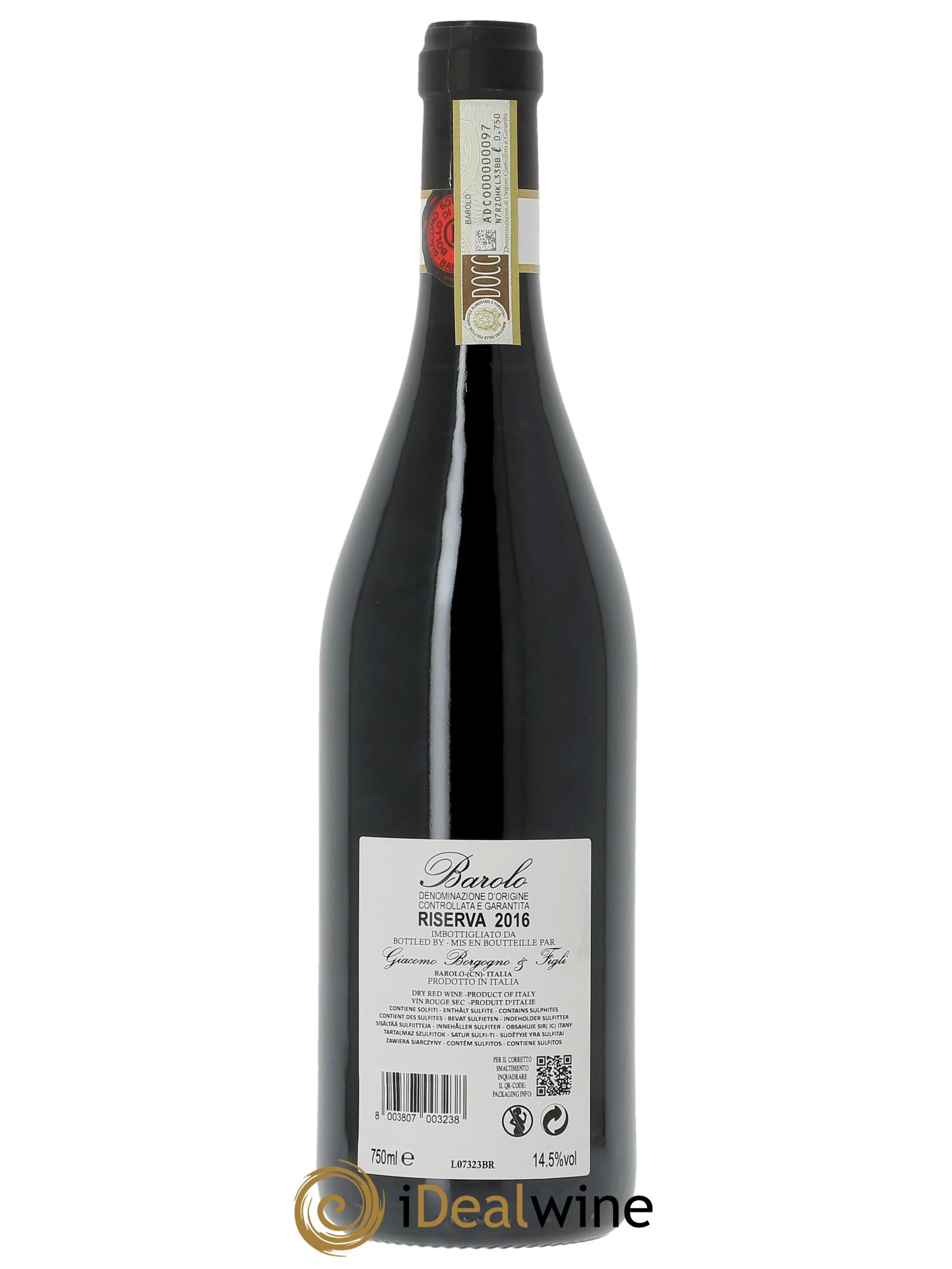 Barolo DOCG Riserva Giacomo Borgogno 2016 - Lot de 1 bouteille - 2