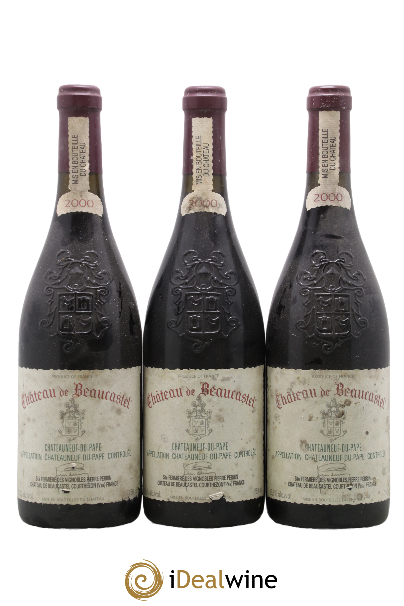 Châteauneuf-du-Pape Château de Beaucastel Famille Perrin 2000 - Lot de 3 bouteilles - 0