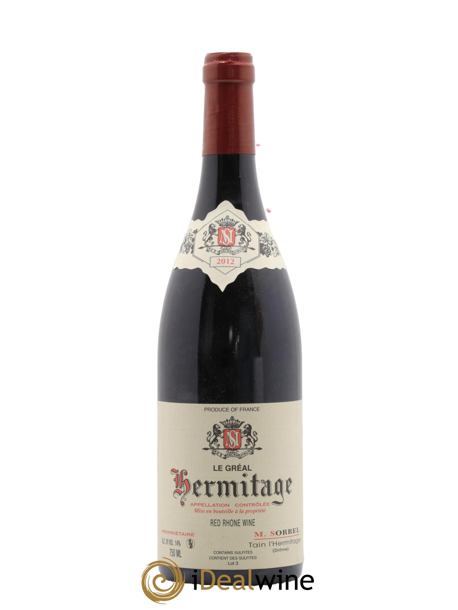 Hermitage Le Gréal Marc Sorrel 2012 - Lot de 1 bouteille - 0