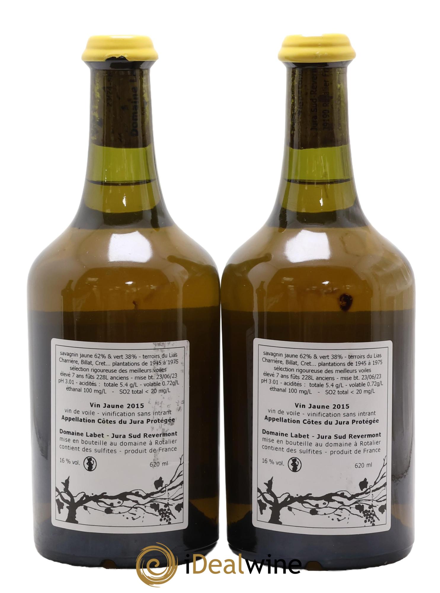 Côtes du Jura Vin Jaune Romain - Julien - Charline Labet 2015 - Lot de 2 clavelins - 1