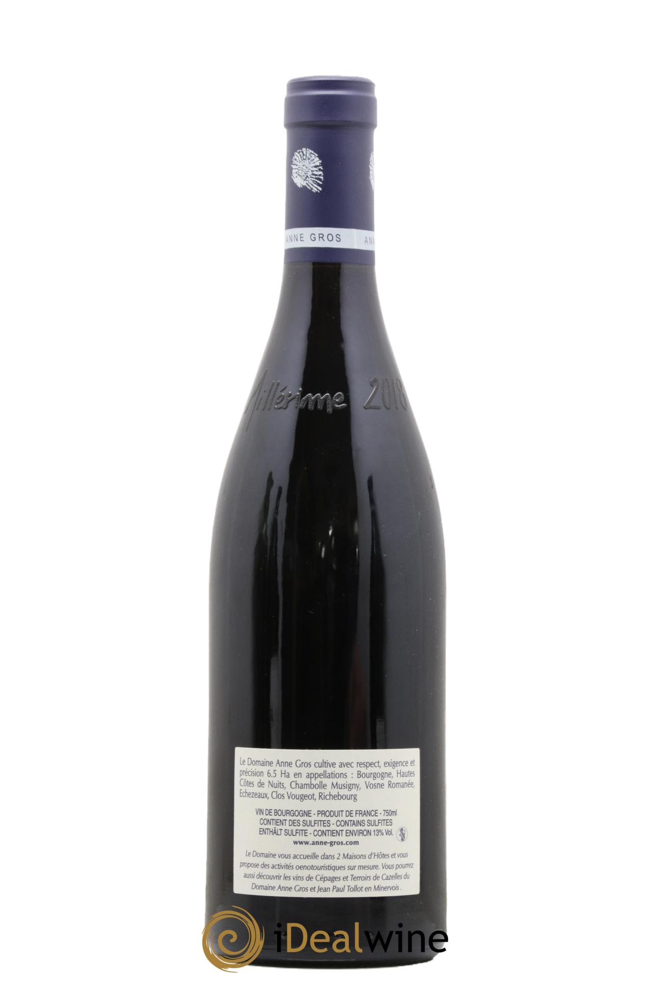 Clos de Vougeot Grand Cru Le Grand Maupertui Anne Gros 2018 - Lot de 1 bouteille - 1