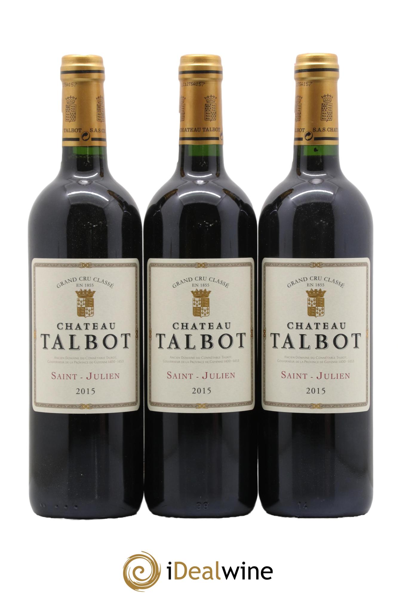 Château Talbot 4ème Grand Cru Classé 2015 - Lotto di 6 bottiglie - 1