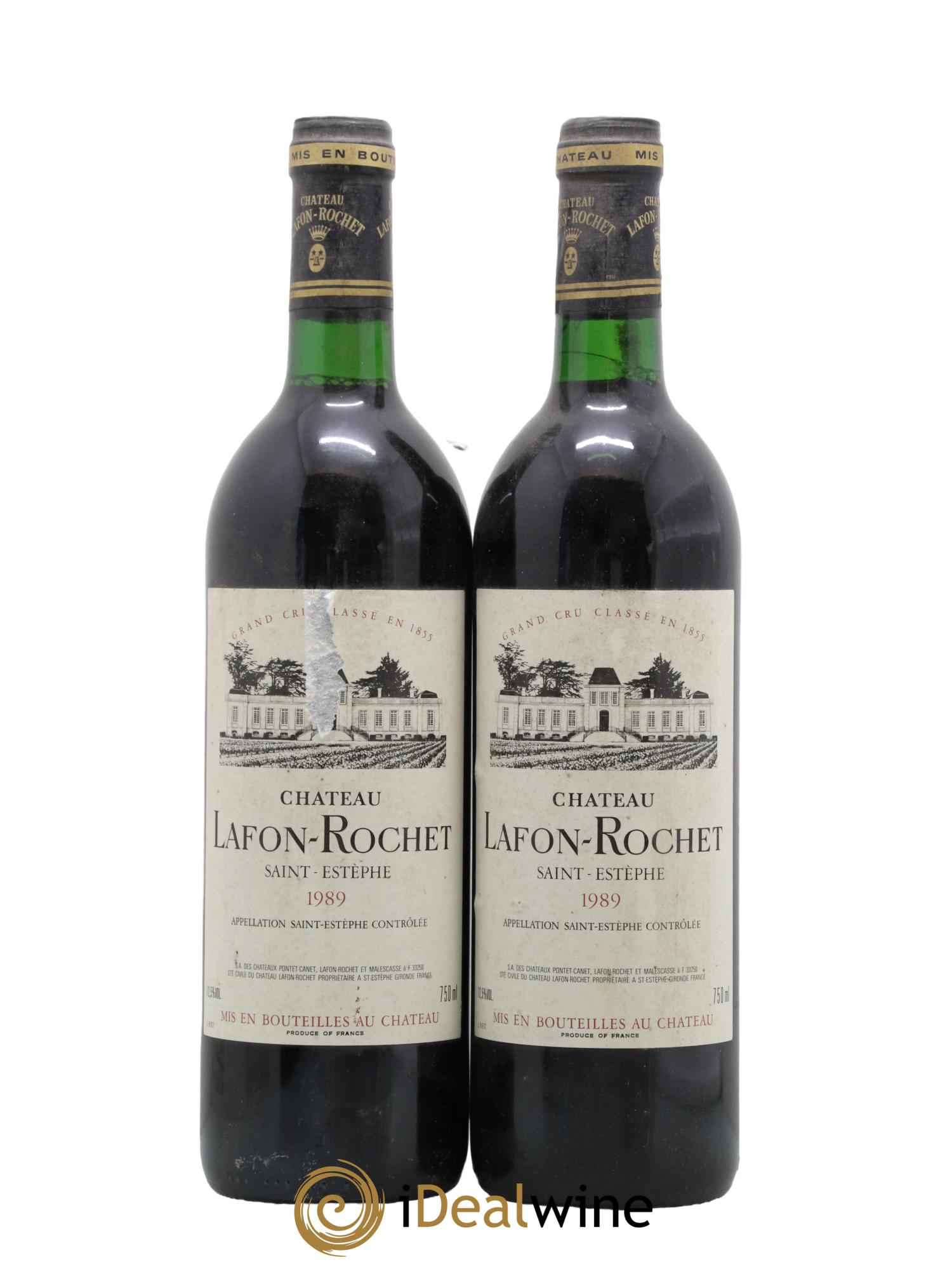 Château Lafon Rochet 4ème Grand Cru Classé 1989 - Lot de 2 bouteilles - 0