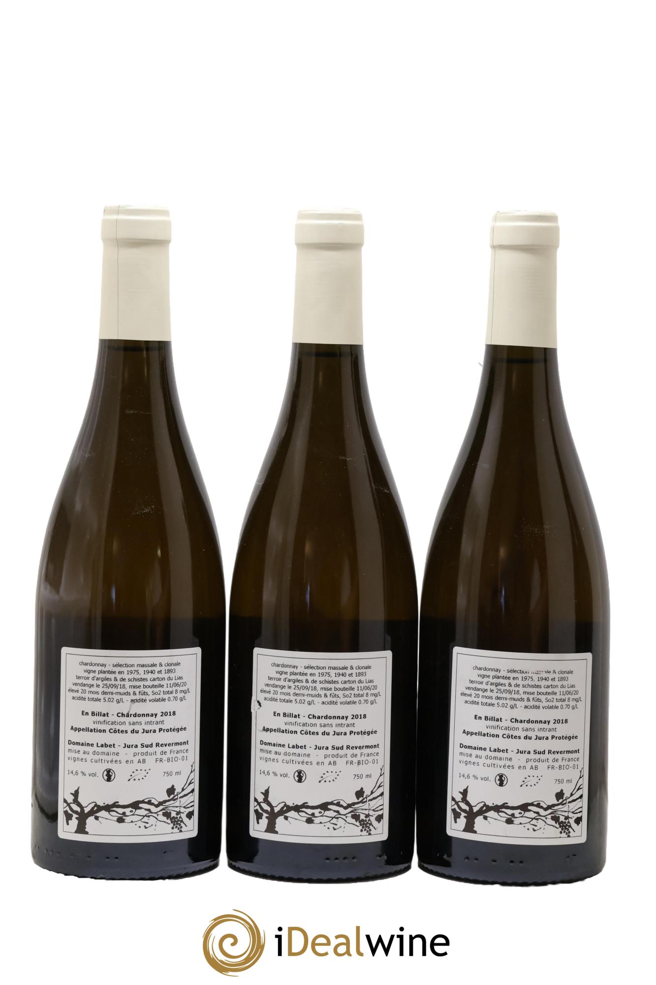 Côtes du Jura Chardonnay En Billat Labet (Domaine) 2018 - Lot de 3 bouteilles - 1