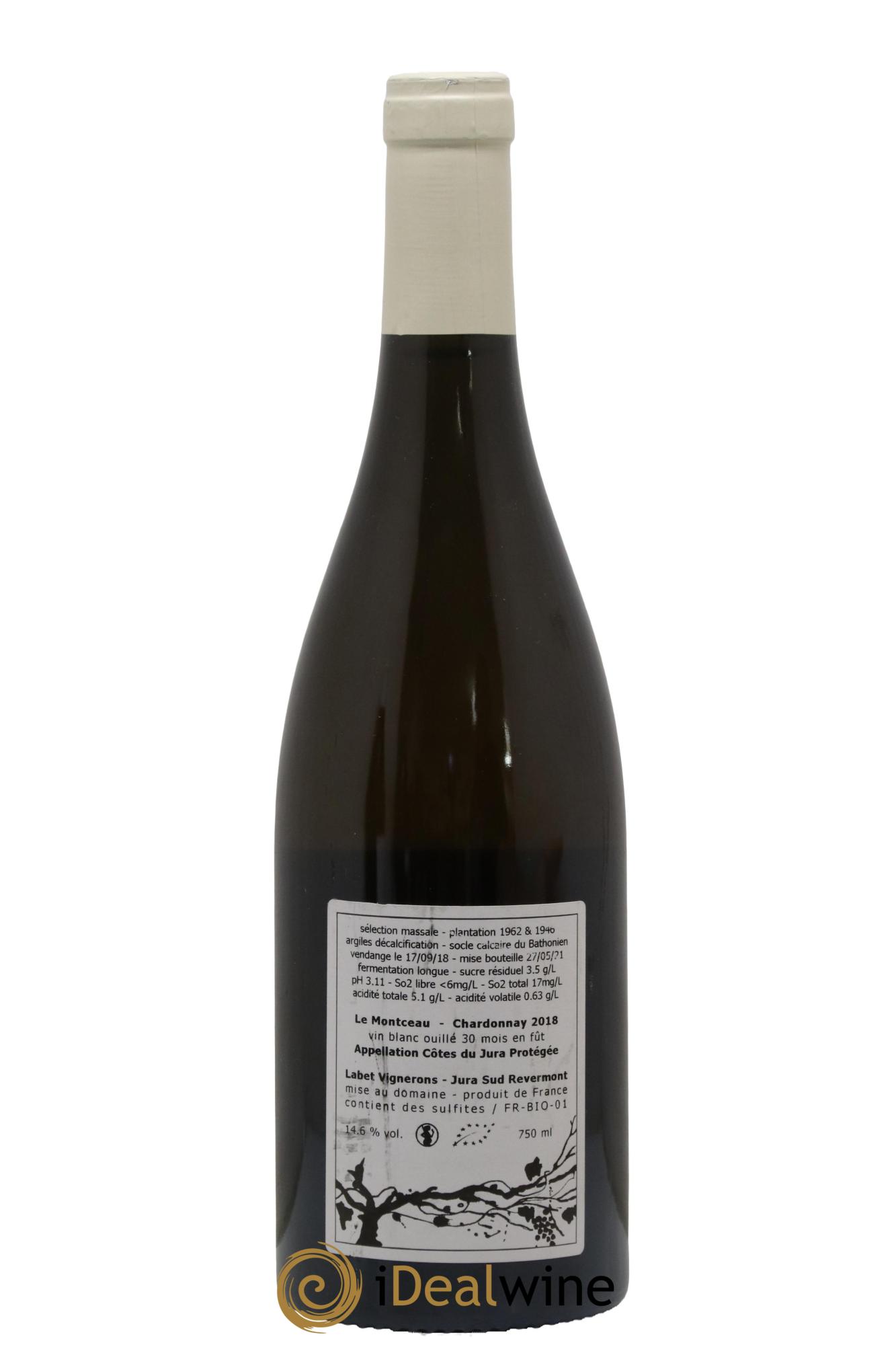 Côtes du Jura Chardonnay Le Montceau Romain - Julien - Charline Labet 2018 - Lot de 1 bouteille - 1