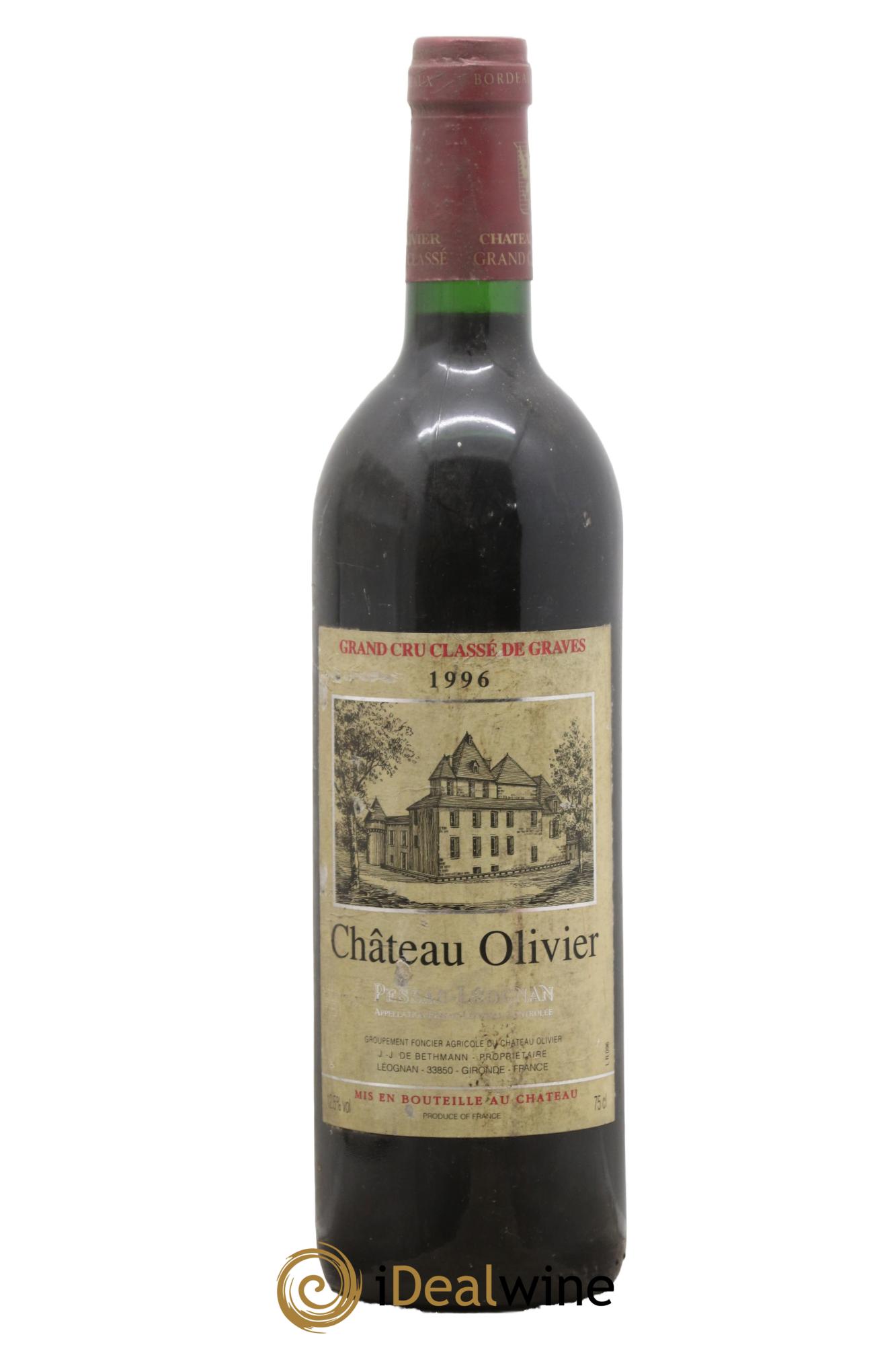Château Olivier Cru Classé de Graves 1996 - Lot de 1 bouteille - 0