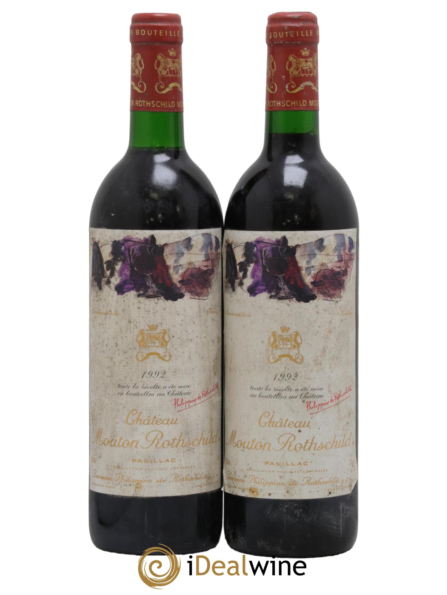 Château Mouton Rothschild 1er Grand Cru Classé  1992 - Lot of 2 bottles - 0