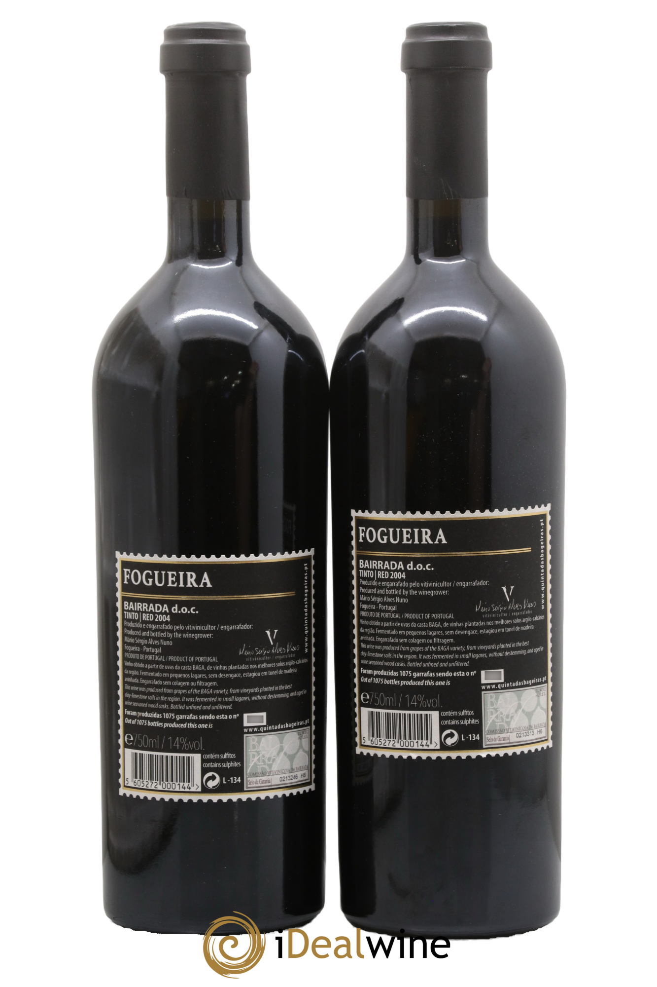 Portugal Cuvée Fogueira de la Quinta Das Bágeiras 2004 - Lot de 2 bouteilles - 1