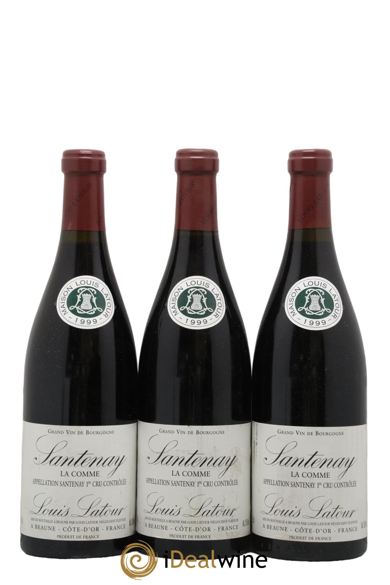 Santenay 1er Cru La Comme Maison Louis Latour 1999 - Lot de 3 bouteilles - 0