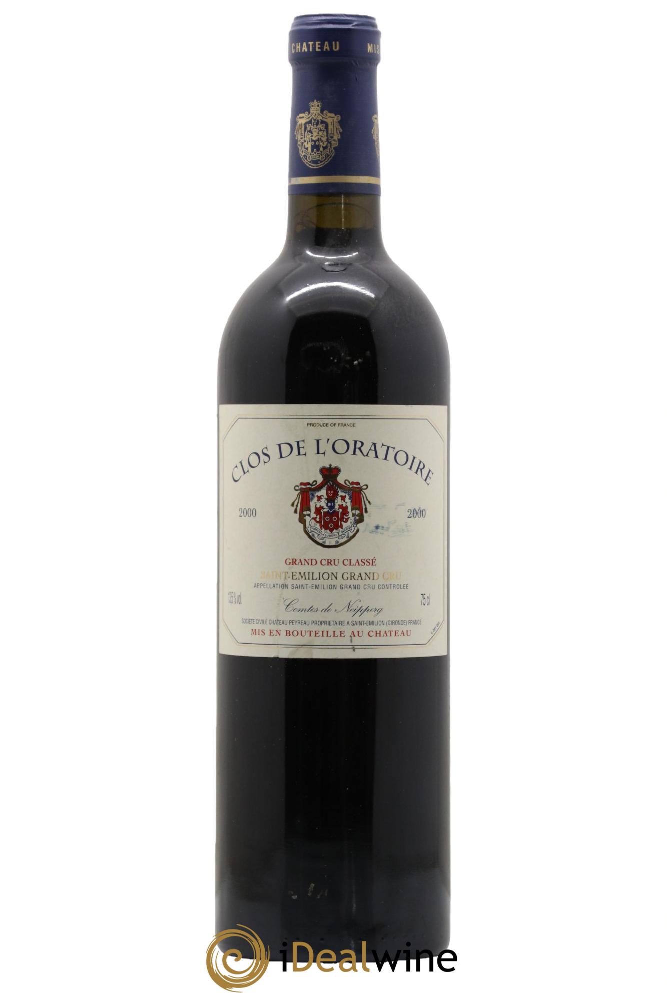 Clos de l'Oratoire Grand Cru Classé 2000 - Lot de 1 bouteille - 0