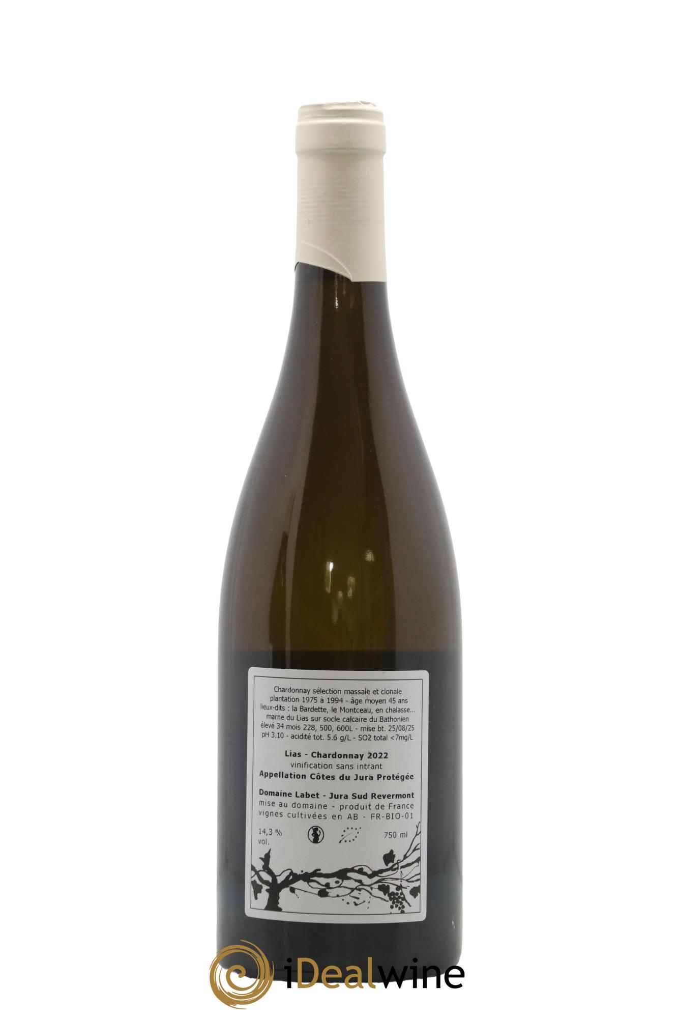 Côtes du Jura Chardonnay Lias Romain - Julien  - Charline Labet 2022 - Lot de 1 bouteille - 1
