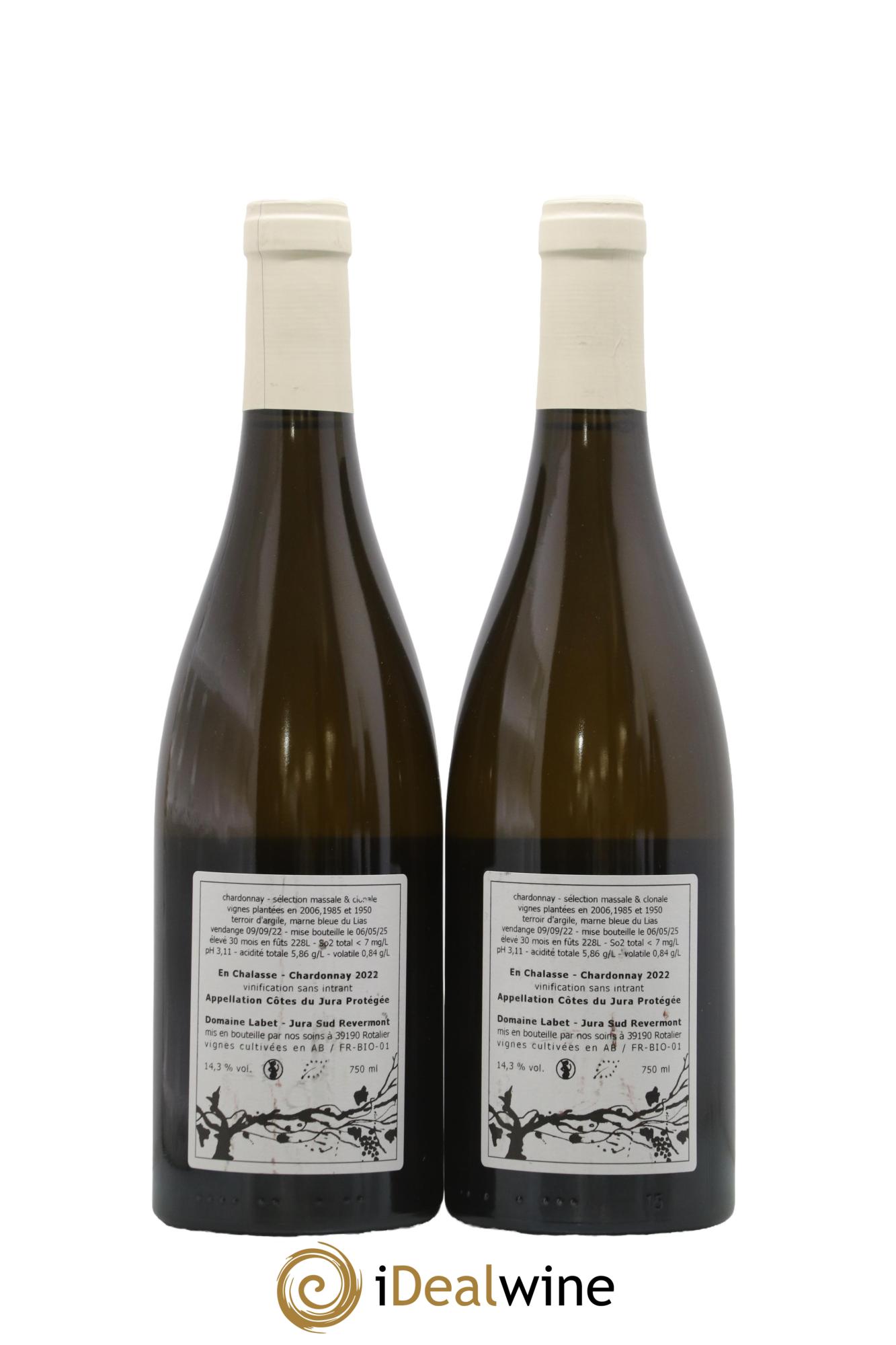 Côtes du Jura Chardonnay En Chalasse Romain - Julien - Charline Labet 2022 - Lotto di 2 bottiglie - 1