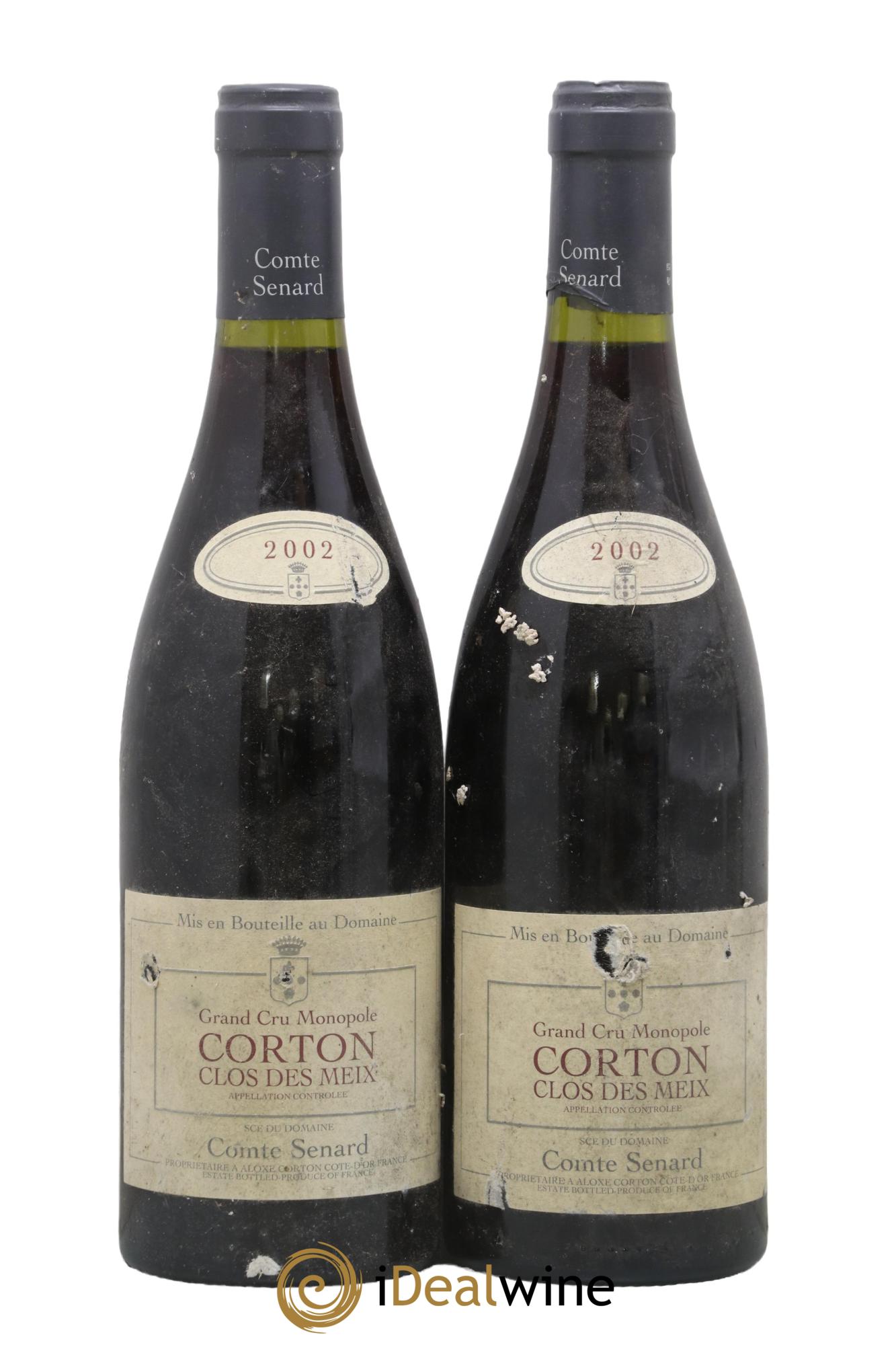 Corton Grand Cru Clos des Meix Monopole Comte Senard 2002 - Lot de 2 bouteilles - 0