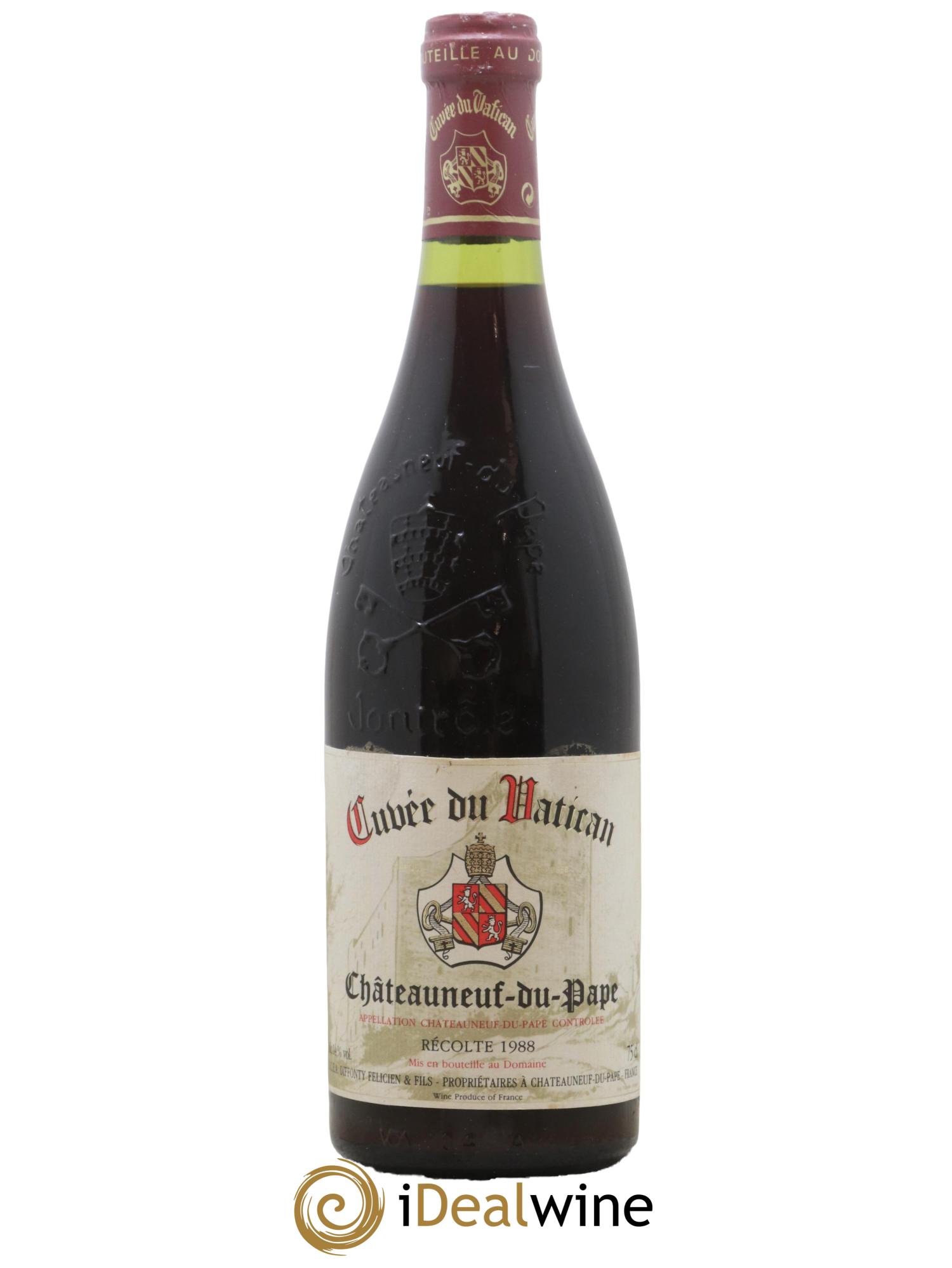 Châteauneuf-du-Pape Cuvée Du Vatican Diffonty Felicien 1988 - Lot de 1 bouteille - 0