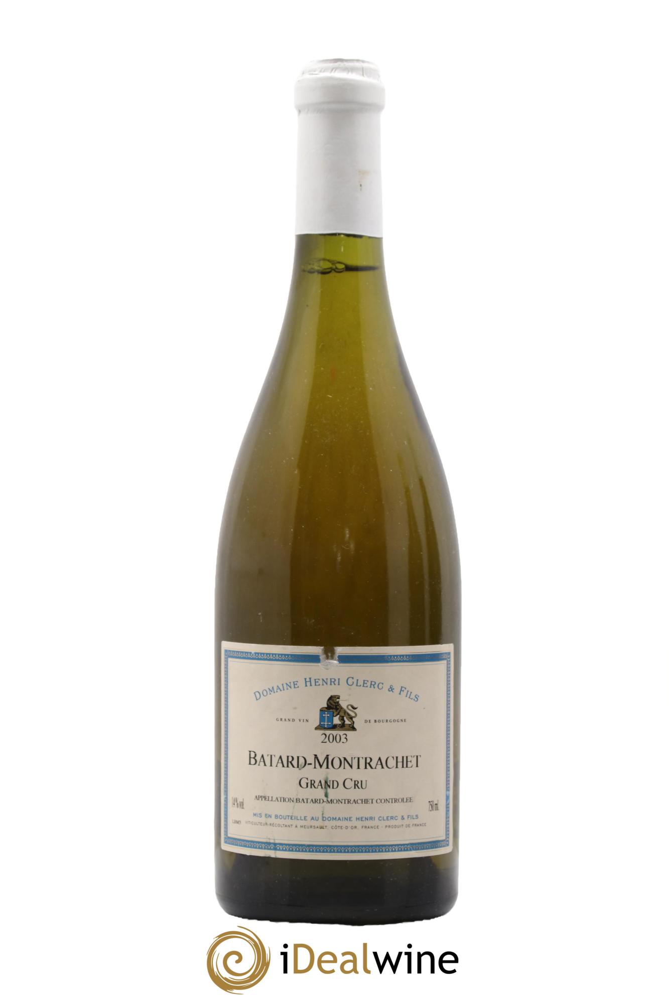 Bâtard-Montrachet Grand Cru Henri Clerc 2003 - Lot de 1 bouteille - 0