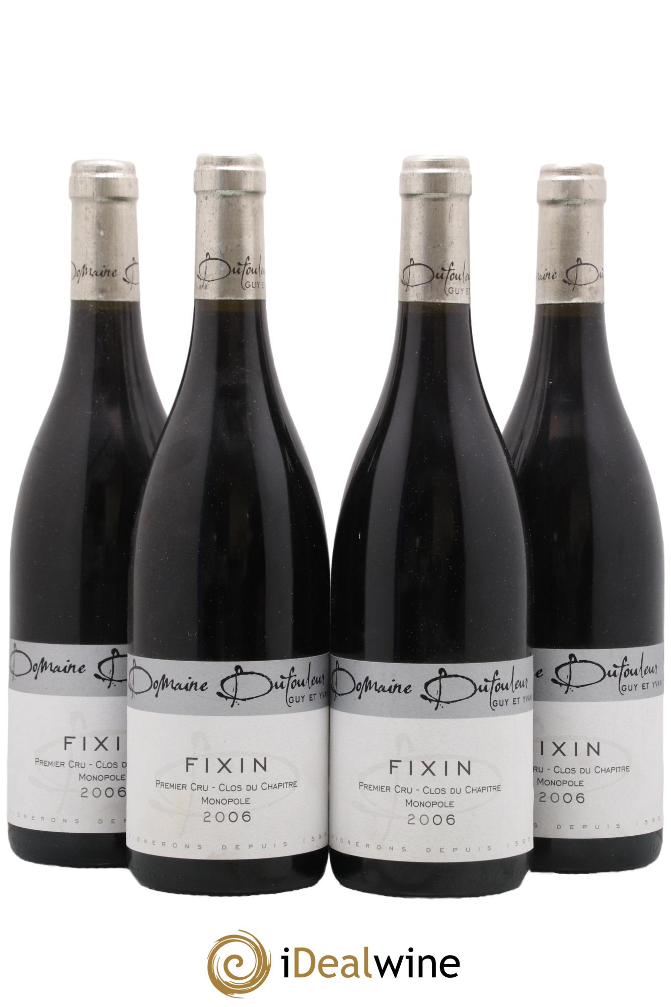 Fixin 1er Cru Clos du Chapitre Domaine Dufouleur 2006 - Lot de 4 bouteilles - 0