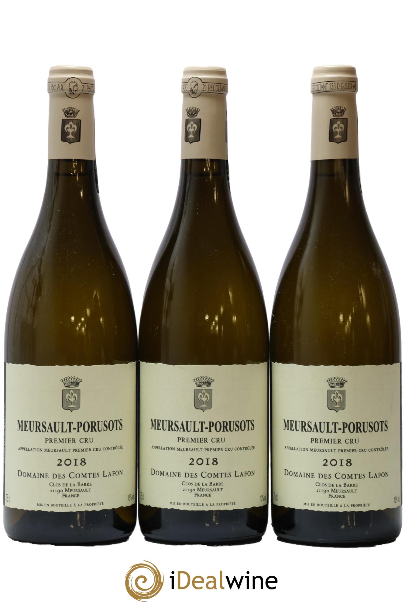 Meursault 1er Cru Porusots Comtes Lafon (Domaine des) 2018 - Lot de 3 bouteilles - 0