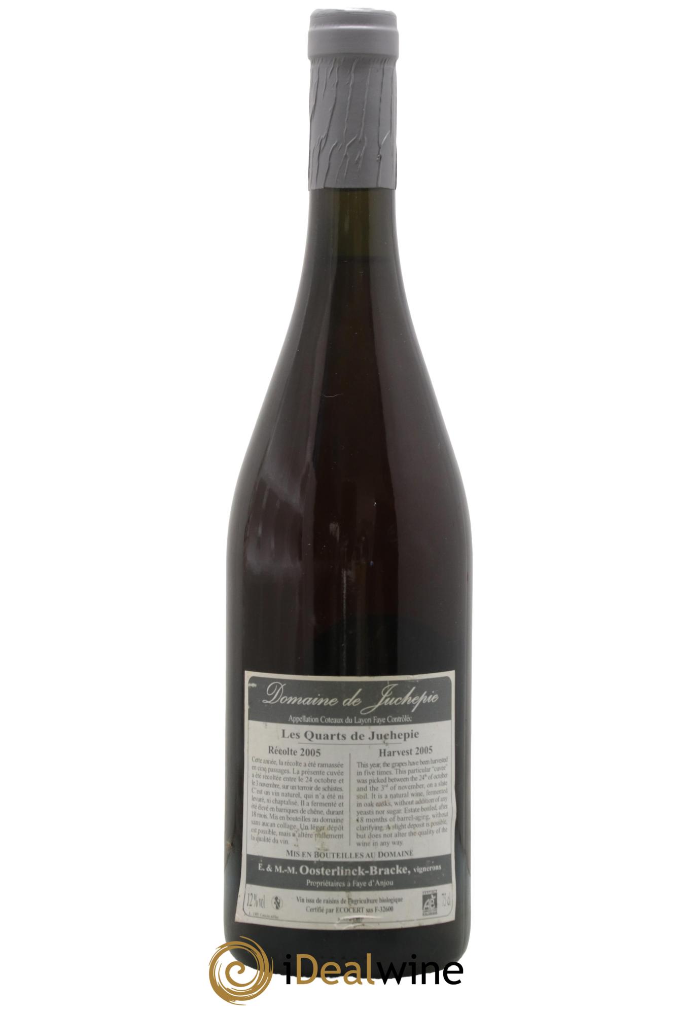 Coteaux du Layon Les Quarts De Juchepie Domaine Juchepie 2005 - Lotto di 1 bottiglia - 1