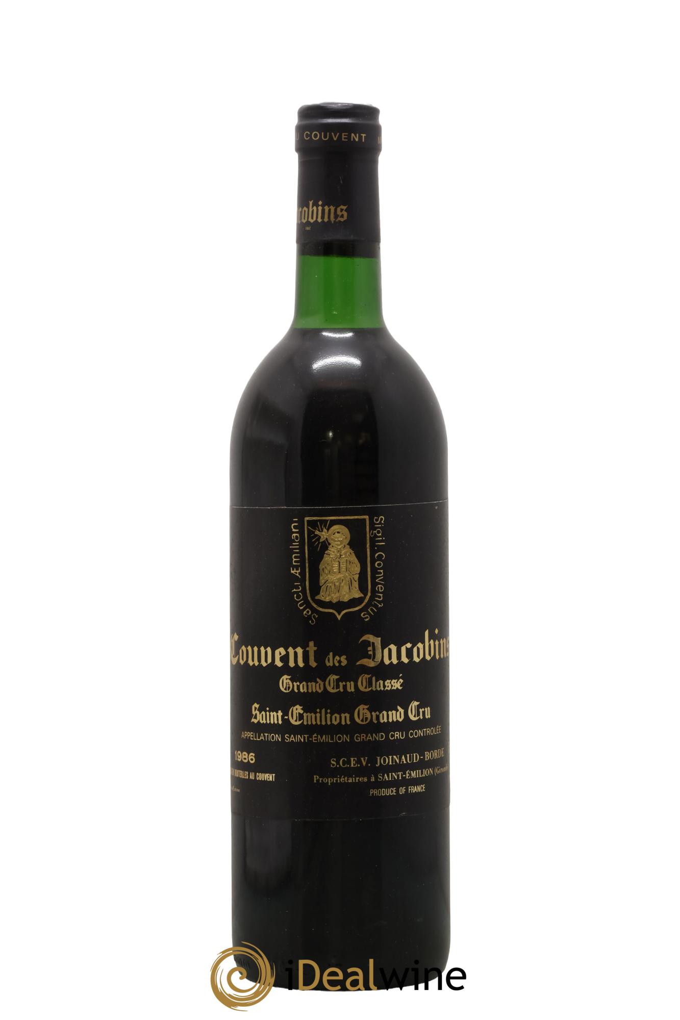 Château Couvent des Jacobins Grand Cru Classé 1986 - Lot of 1 bottle - 0