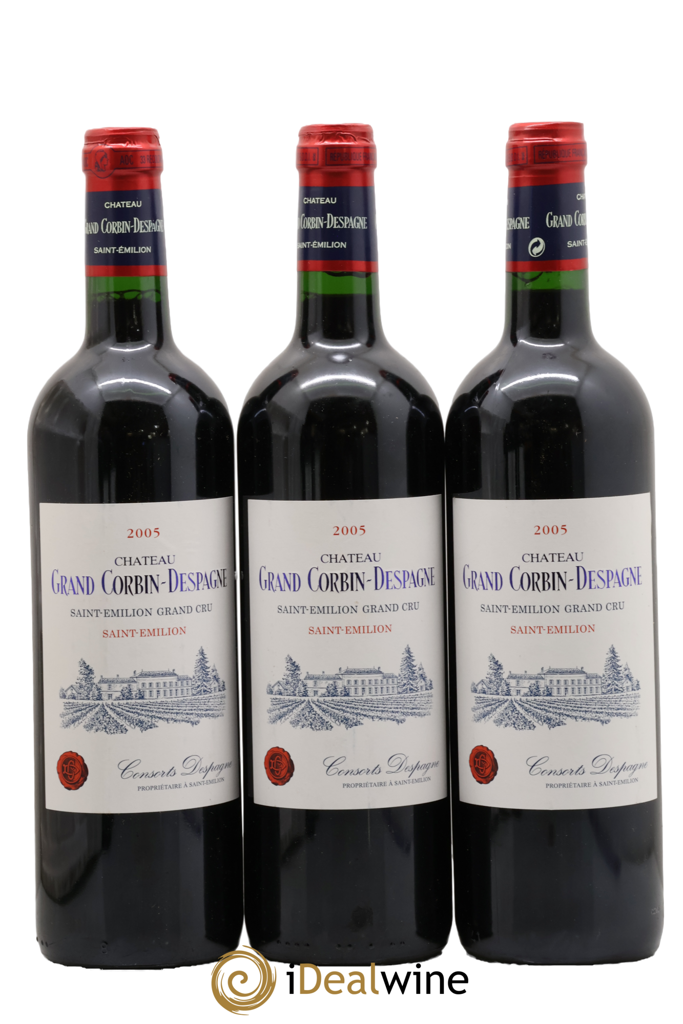 Château Grand Corbin Despagne Grand Cru Classé 2005 - Lot de 3 bouteilles - 0