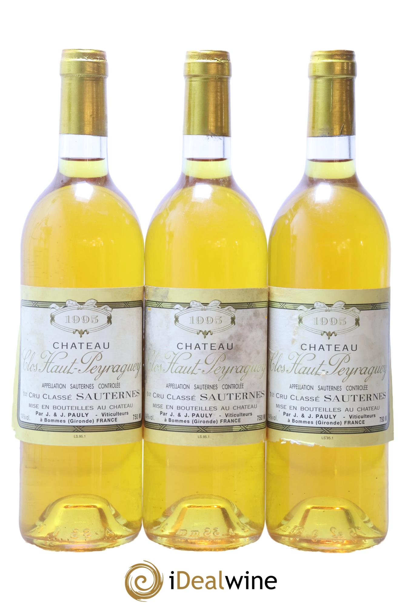 Clos Haut-Peyraguey 1er Grand Cru Classé 1995 - Lot of 3 bottles - 0