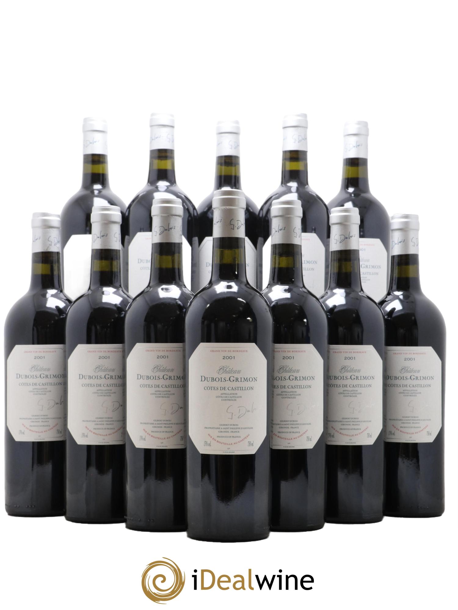 Castillon-Côtes-de-Bordeaux (Côtes-de-Castillon) Dubois-Grimon 2001 - Lot de 12 bouteilles - 0