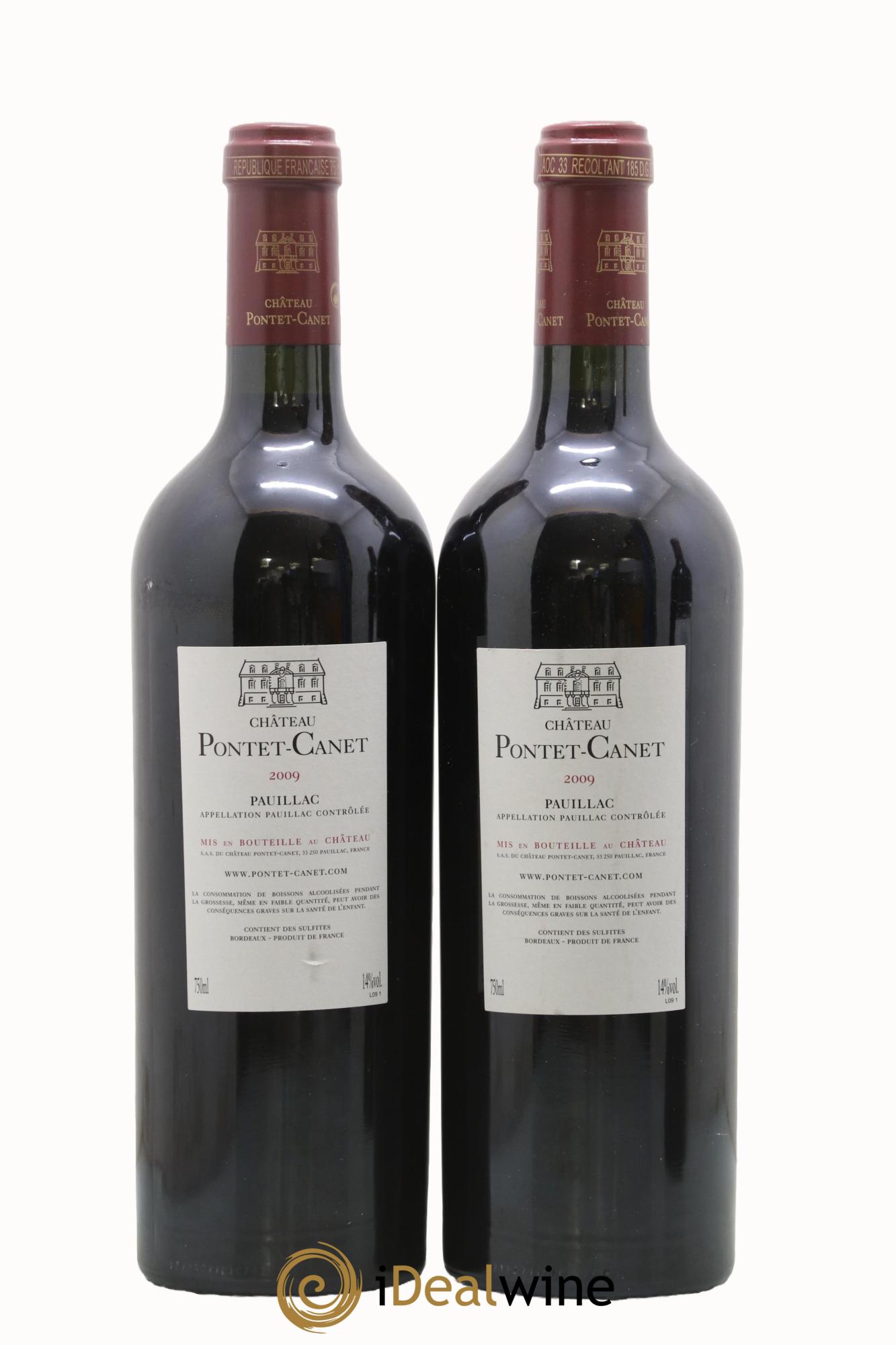 Château Pontet Canet 5ème Grand Cru Classé 2009 - Lot de 2 bouteilles - 1