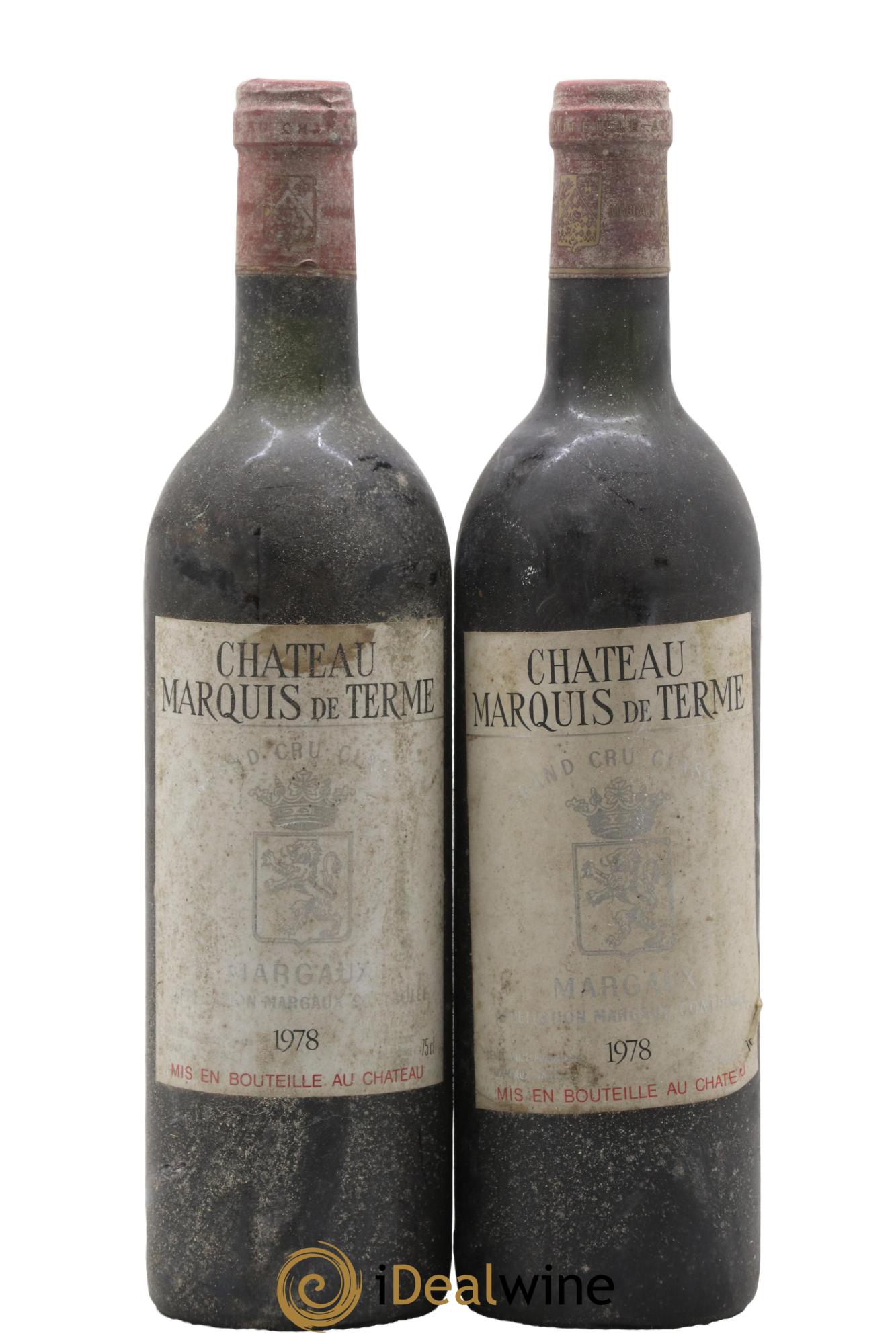 Château Marquis de Terme 4ème Grand Cru Classé 1978 - Lot de 2 bouteilles - 0