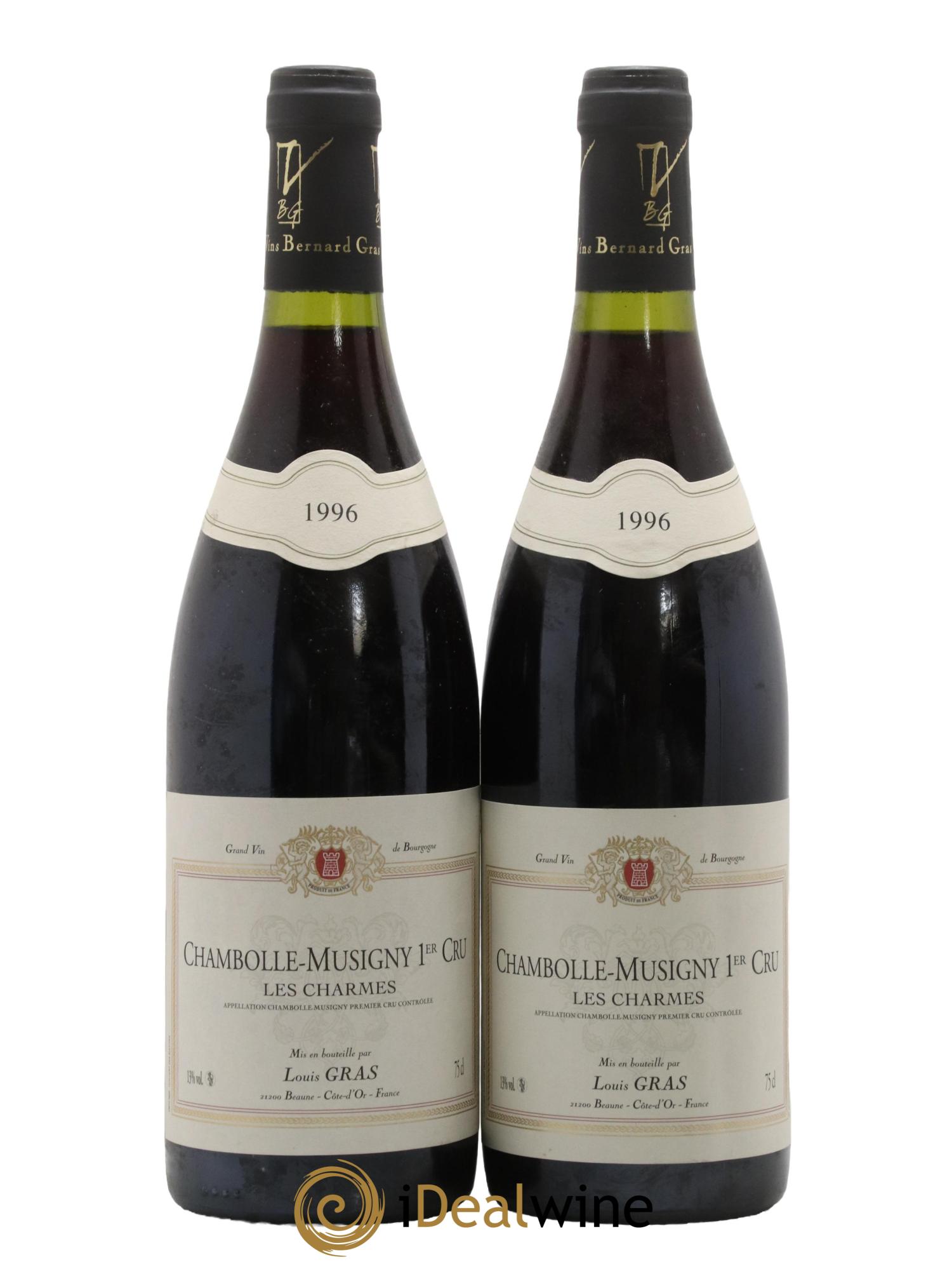 Chambolle-Musigny 1er Cru Les Charmes Domaine Louis Gras 1996 - Lot de 2 bouteilles - 0