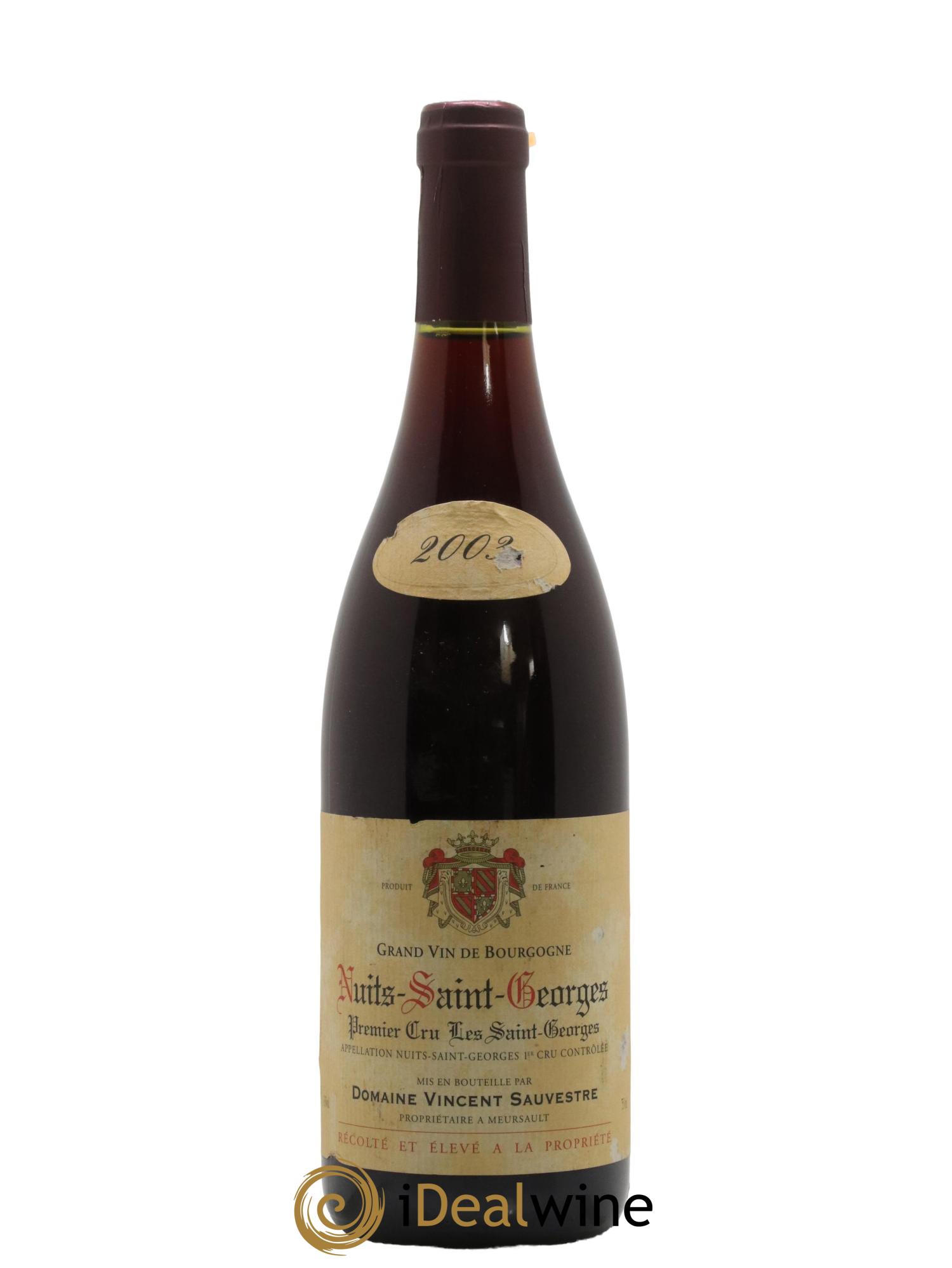 Nuits-Saint-Georges 1er Cru Les Saints Georges Domaine Vincent Sauvestre 2003 - Lot de 1 bouteille - 0