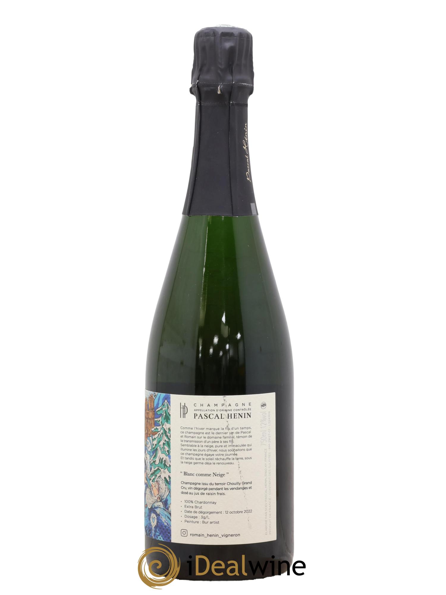 Blanc Comme Neige Pascal Henin - Romain Henin - Lot de 1 bouteille - 1
