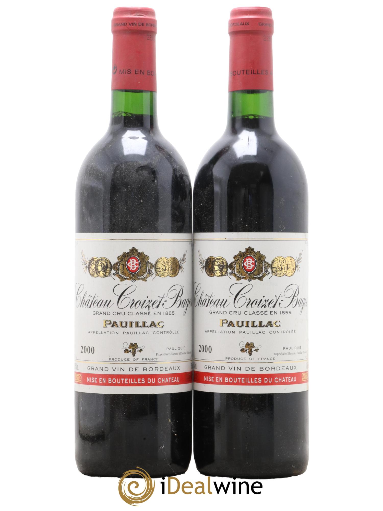 Château Croizet Bages 5ème Grand Cru Classé 2000 - Lot de 2 bouteilles - 0