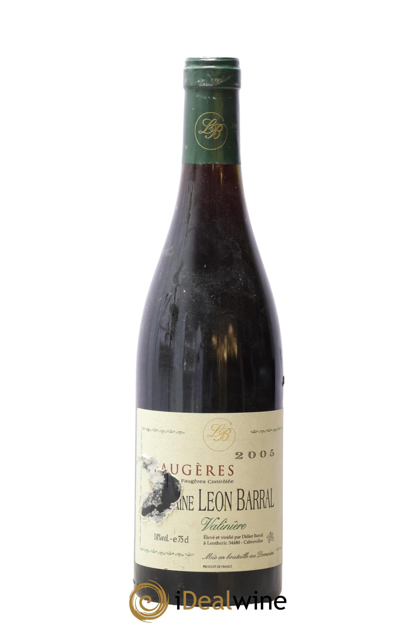 Faugères Valinière Domaine Léon Barral 2005 - Lot de 1 bouteille - 0