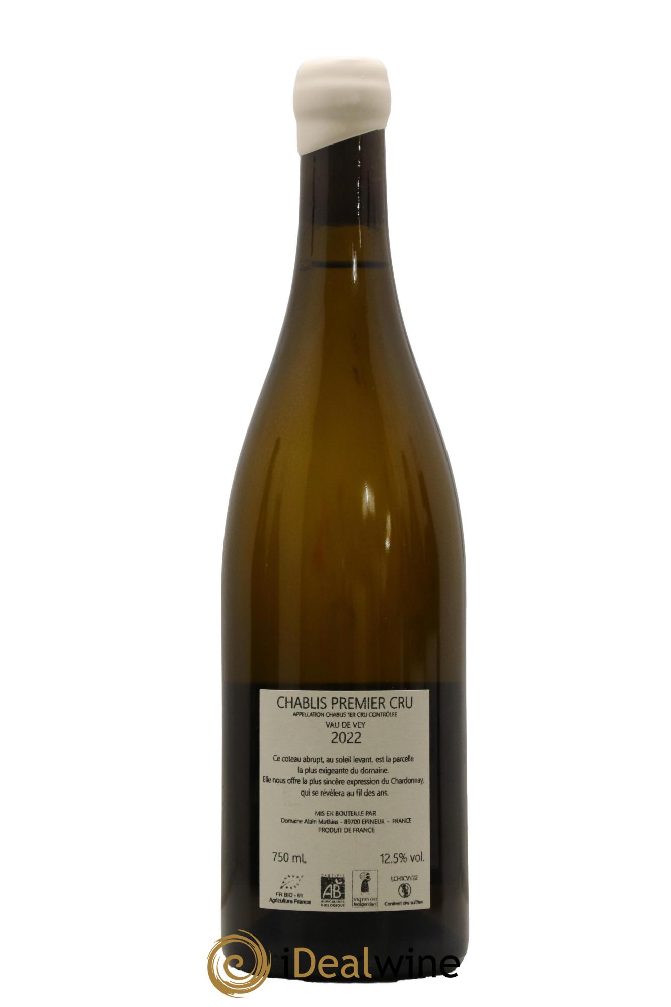 Chablis 1er Cru Vau de Vey Alain Mathias 2022 - Lot de 1 bouteille - 1