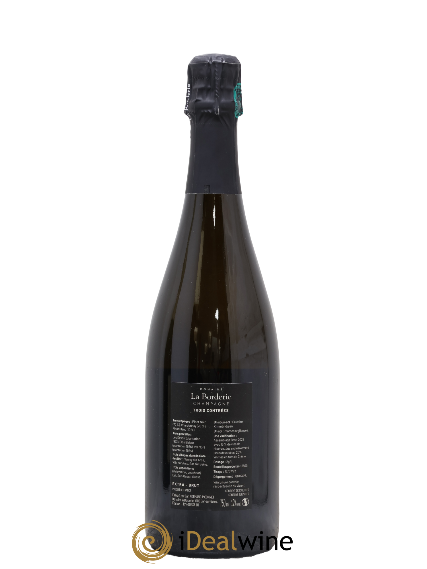 Champagne Extra Brut Trois Contrées La Borderie - Lot de 1 bouteille - 1