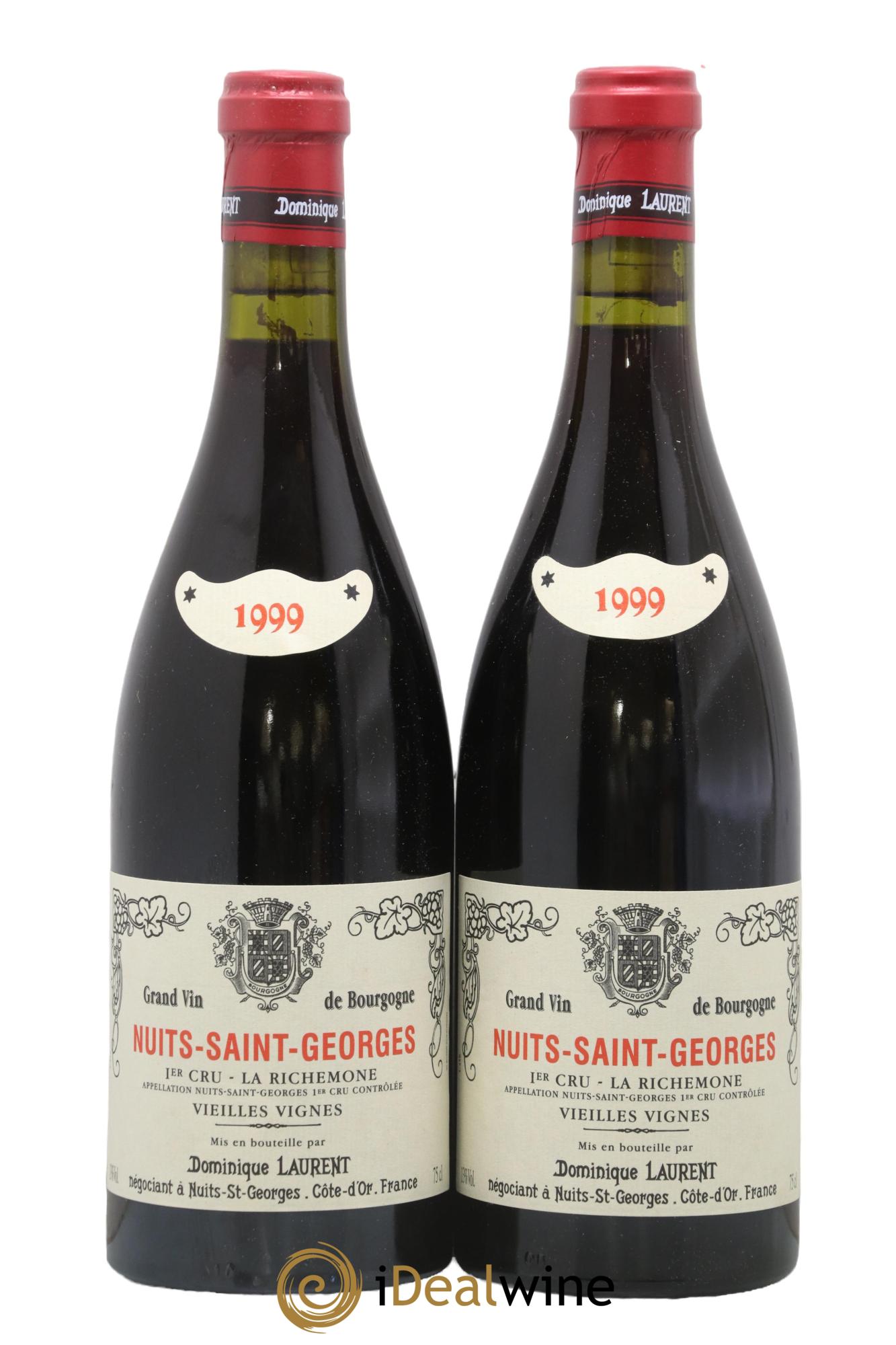 Nuits-Saint-Georges 1er Cru La Richemone Vieilles Vignes Dominique Laurent 1999 - Lot de 2 bouteilles - 0