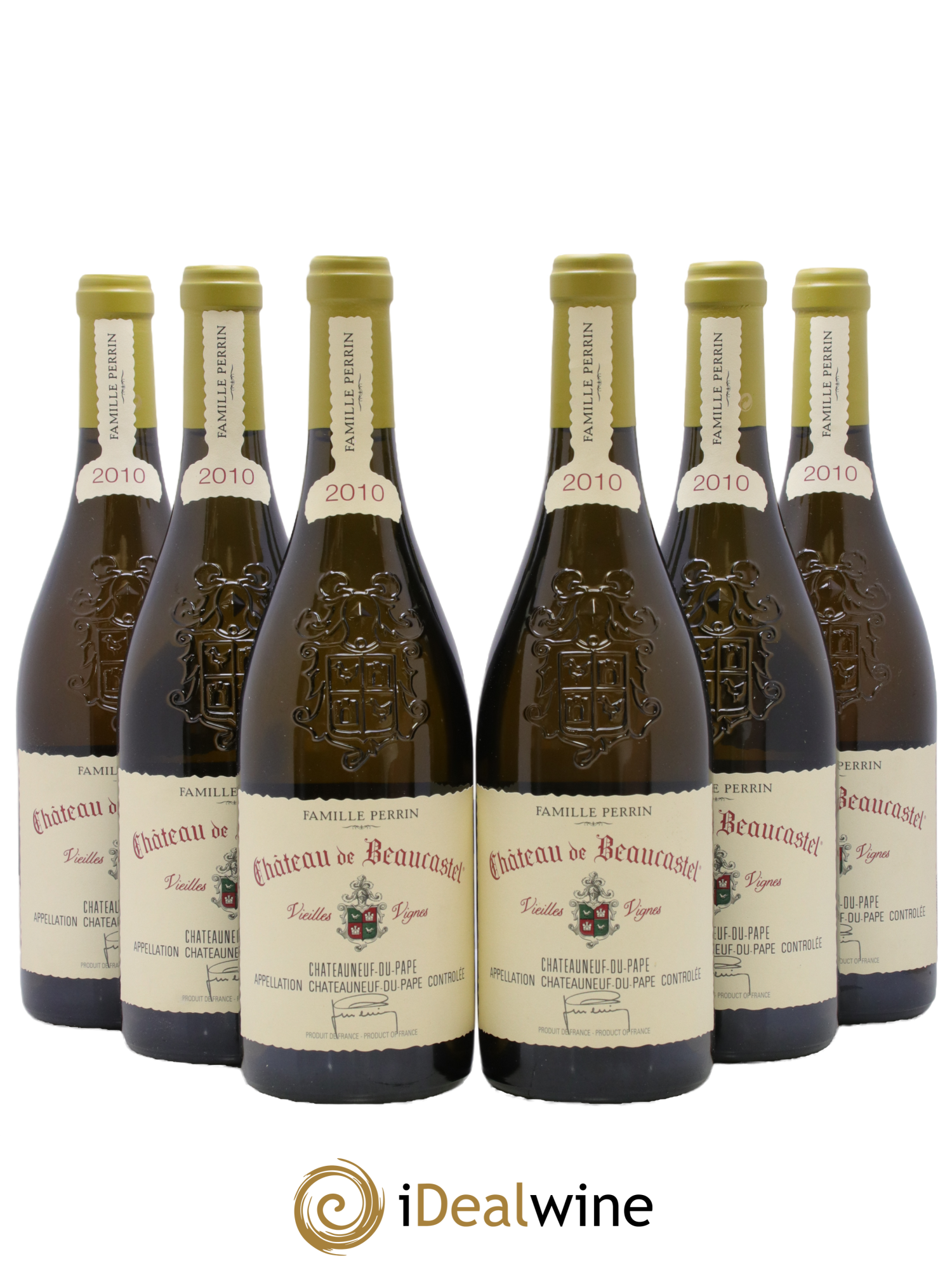 Châteauneuf-du-Pape Château de Beaucastel Vieilles vignes Roussanne Famille Perrin 2010 - Lot de 6 bouteilles - 0