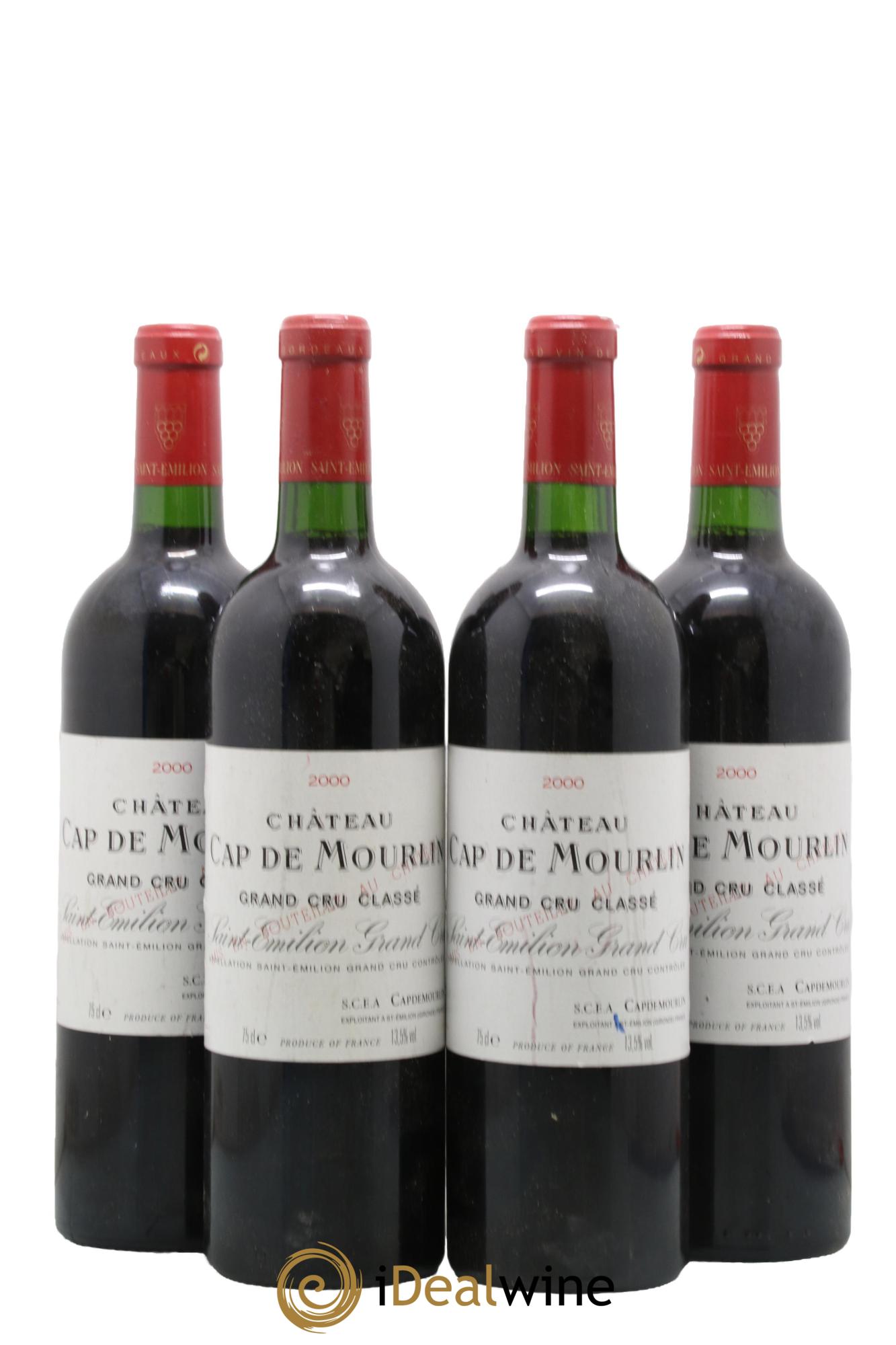 Château Cap de Mourlin Grand Cru Classé 2000 - Lot de 4 bouteilles - 0