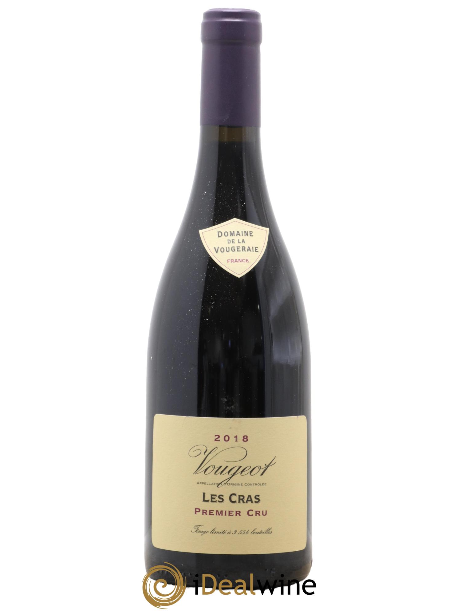 Vougeot 1er Cru Les Cras La Vougeraie 2018 - Lot de 1 bouteille - 0