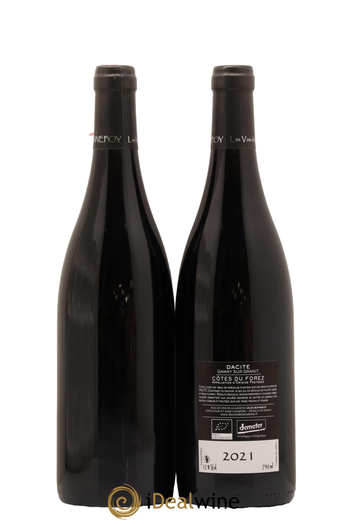 Vin de France Cotes du Forez Les Vins de la Madone Dacite Domaine Gilles Bonnefoy 2021 - Lot de 2 bouteilles - 1
