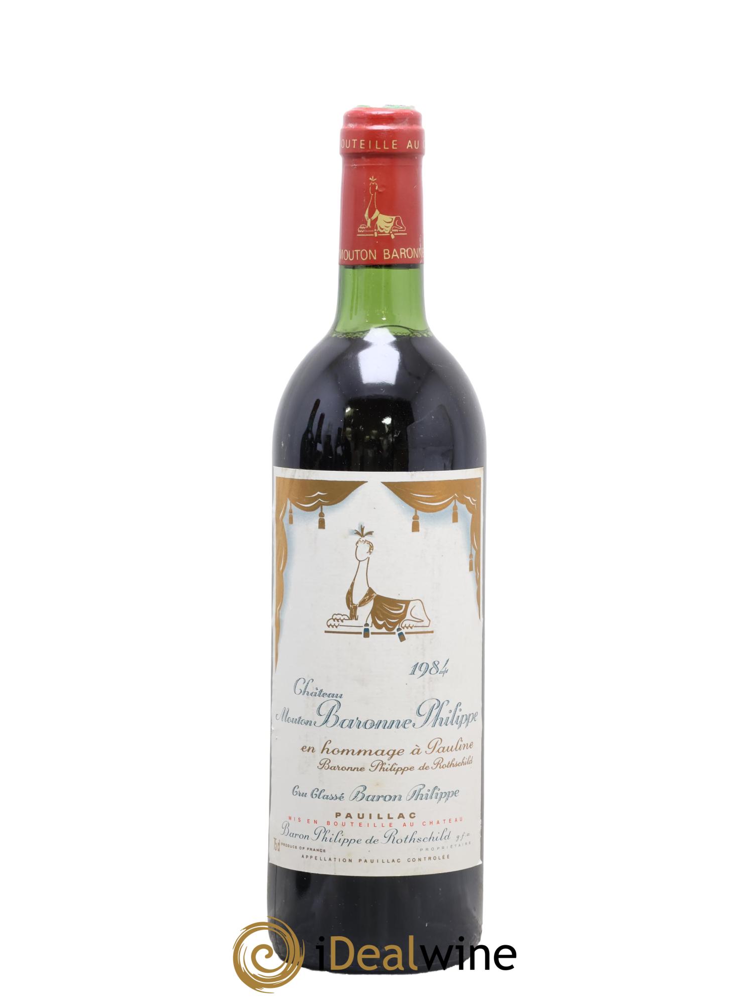 Château d' Armailhac - Mouton Baron(ne) Philippe 5ème Grand Cru Classé 1984 - Lot de 1 bouteille - 0