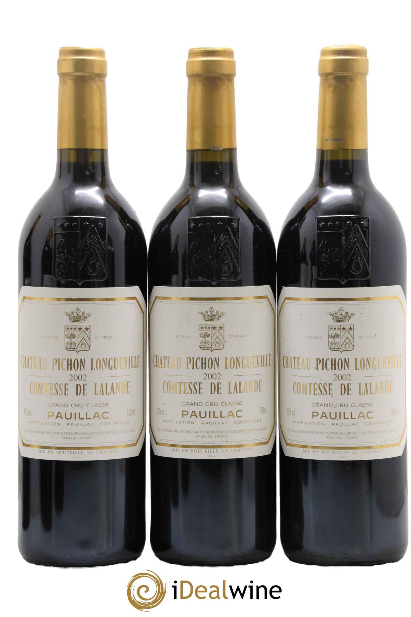 Château Pichon Longueville Comtesse de Lalande 2ème Grand Cru Classé 2002 - Lot of 3 bottles - 0