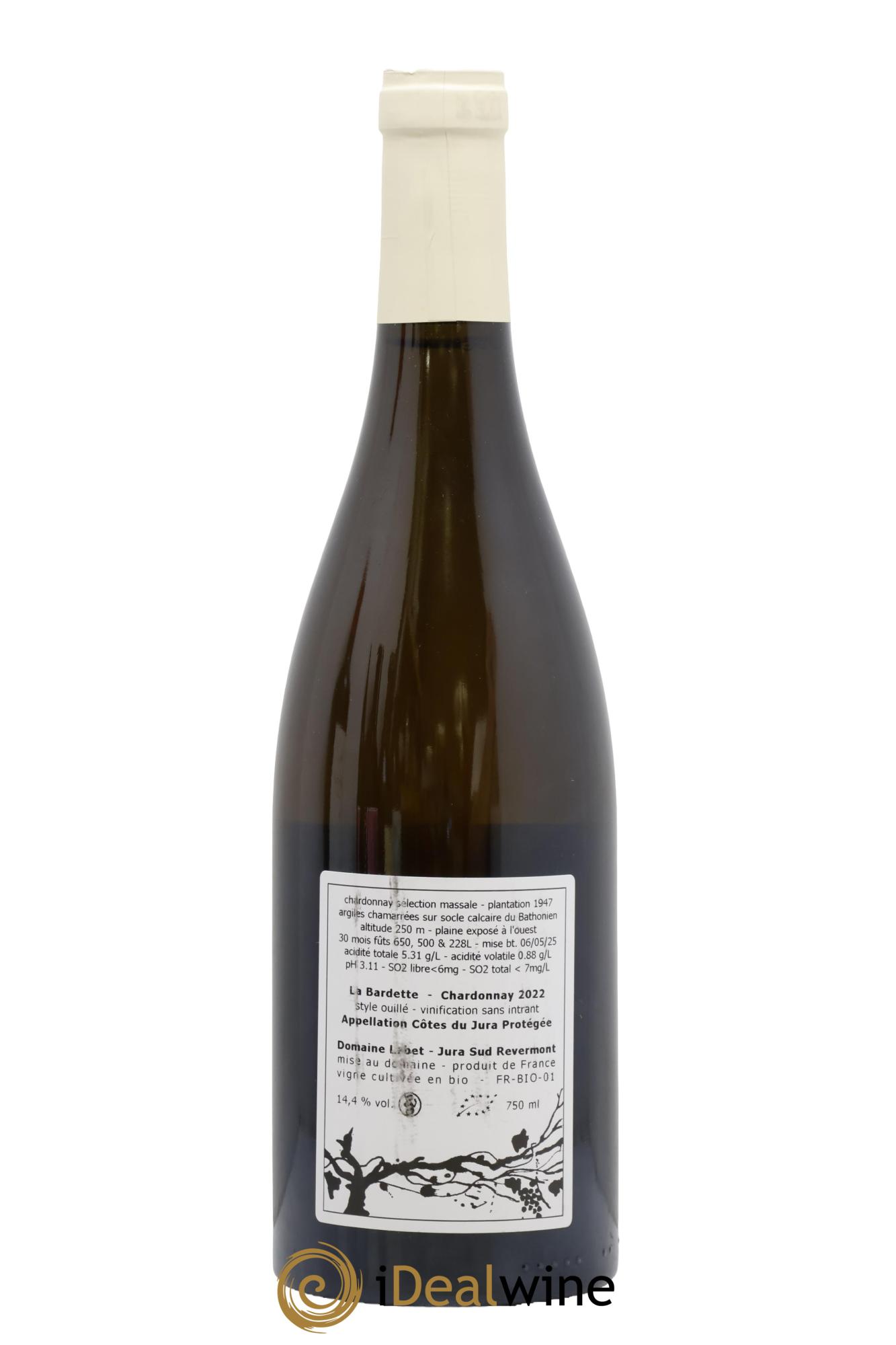 Côtes du Jura Chardonnay La Bardette Romain - Julien  - Charline Labet 2022 - Lotto di 1 bottiglia - 1