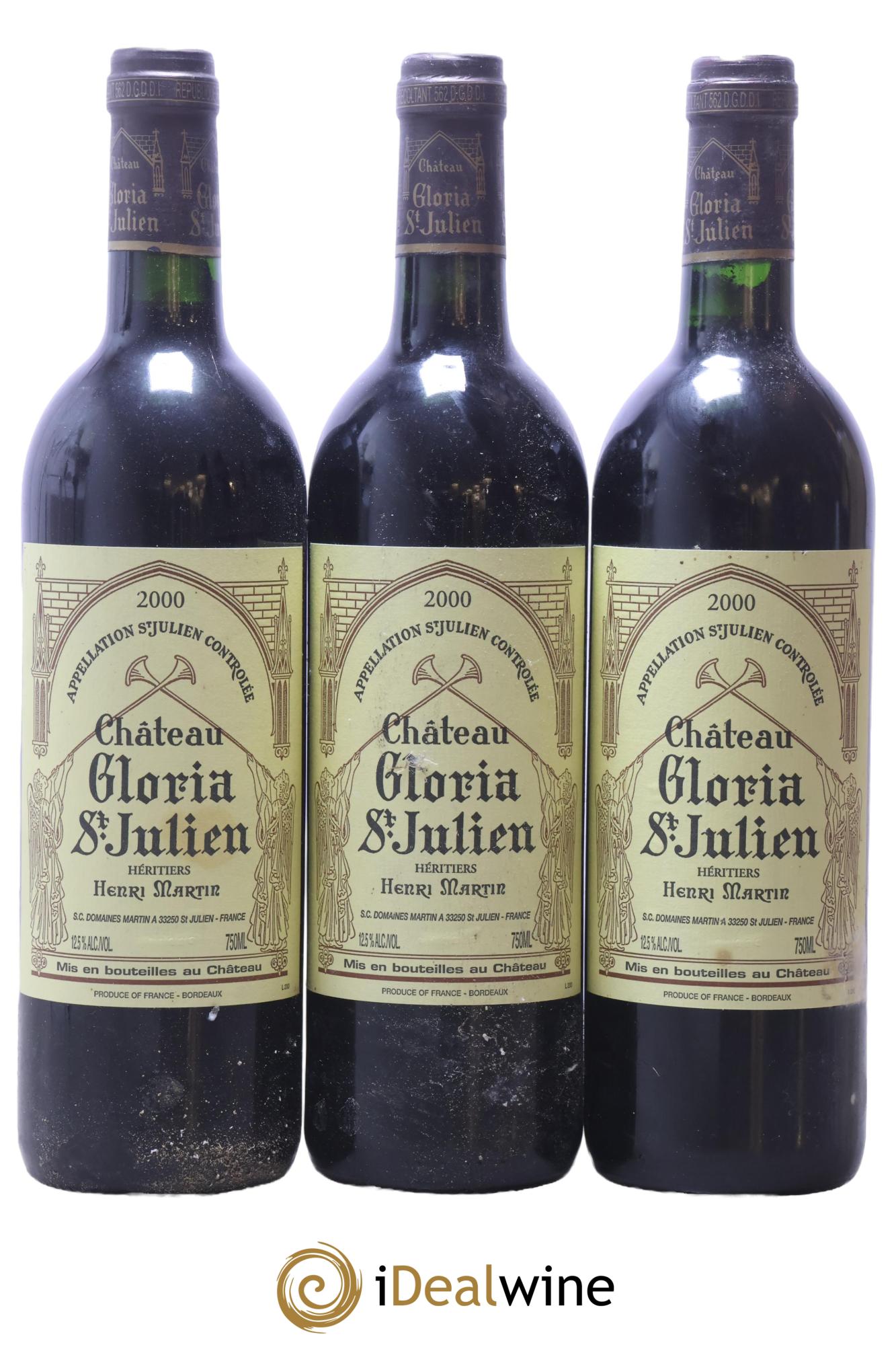 Château Gloria 2000 - Lot de 3 bouteilles - 0