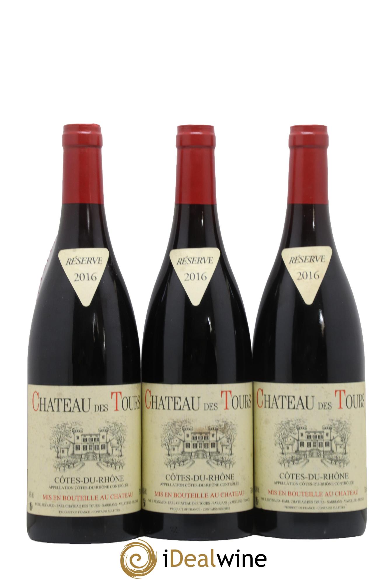 Côtes-du-Rhône Château des Tours Emmanuel Reynaud 2016 - Lot de 3 bouteilles - 0