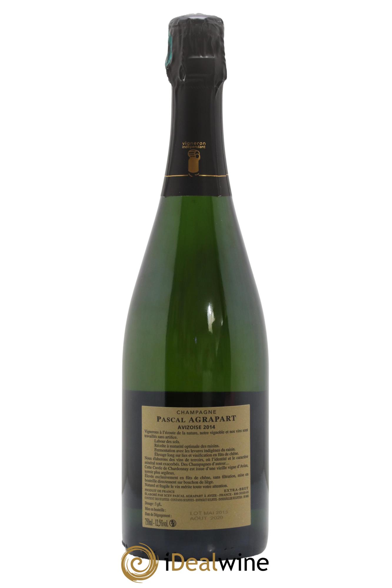 Avizoise Blanc de Blancs Extra-Brut Agrapart & Fils 2014 - Lot de 1 bouteille - 1