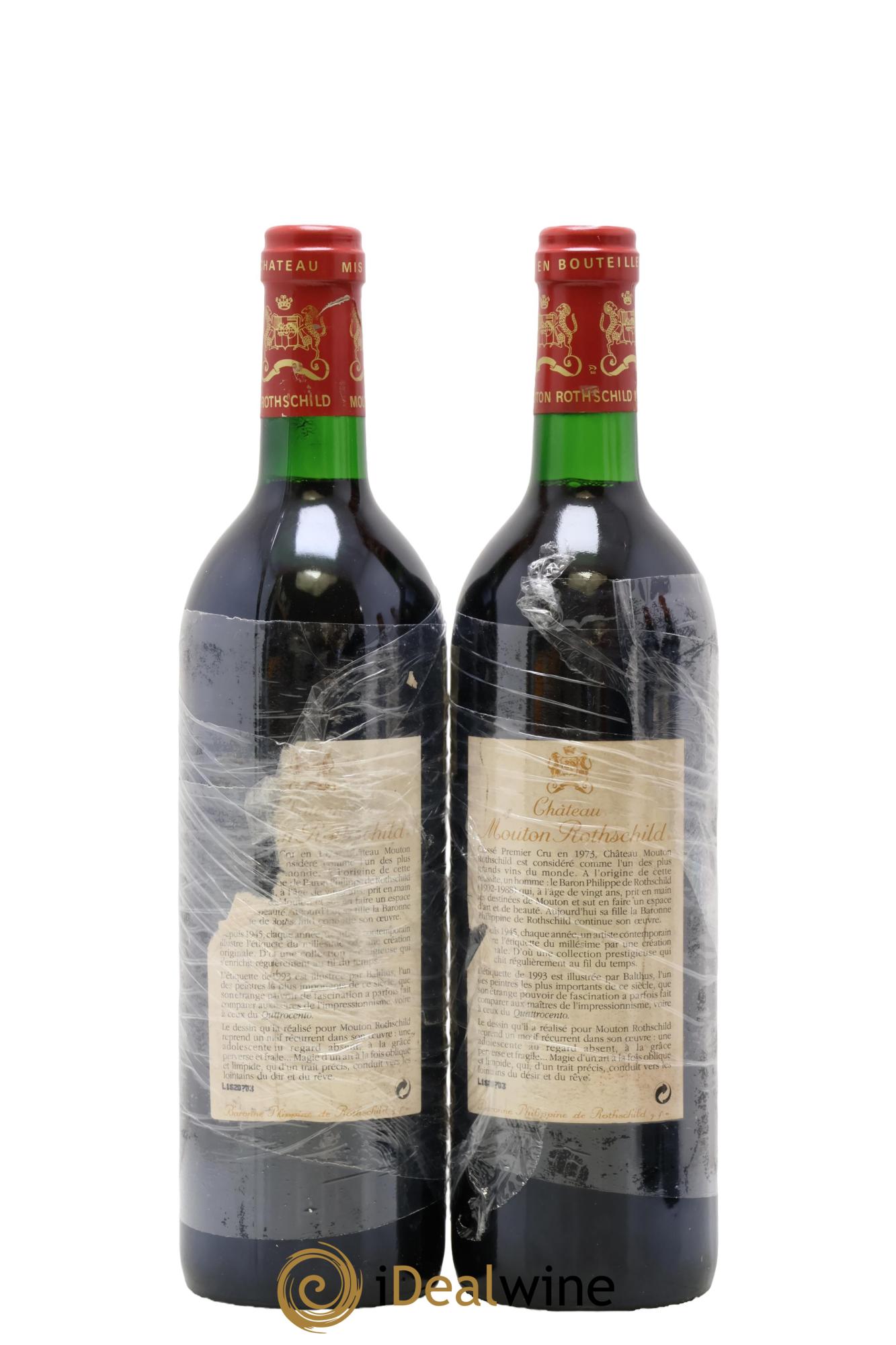 Château Mouton Rothschild 1er Grand Cru Classé 1993 - Lotto di 2 bottiglie - 1