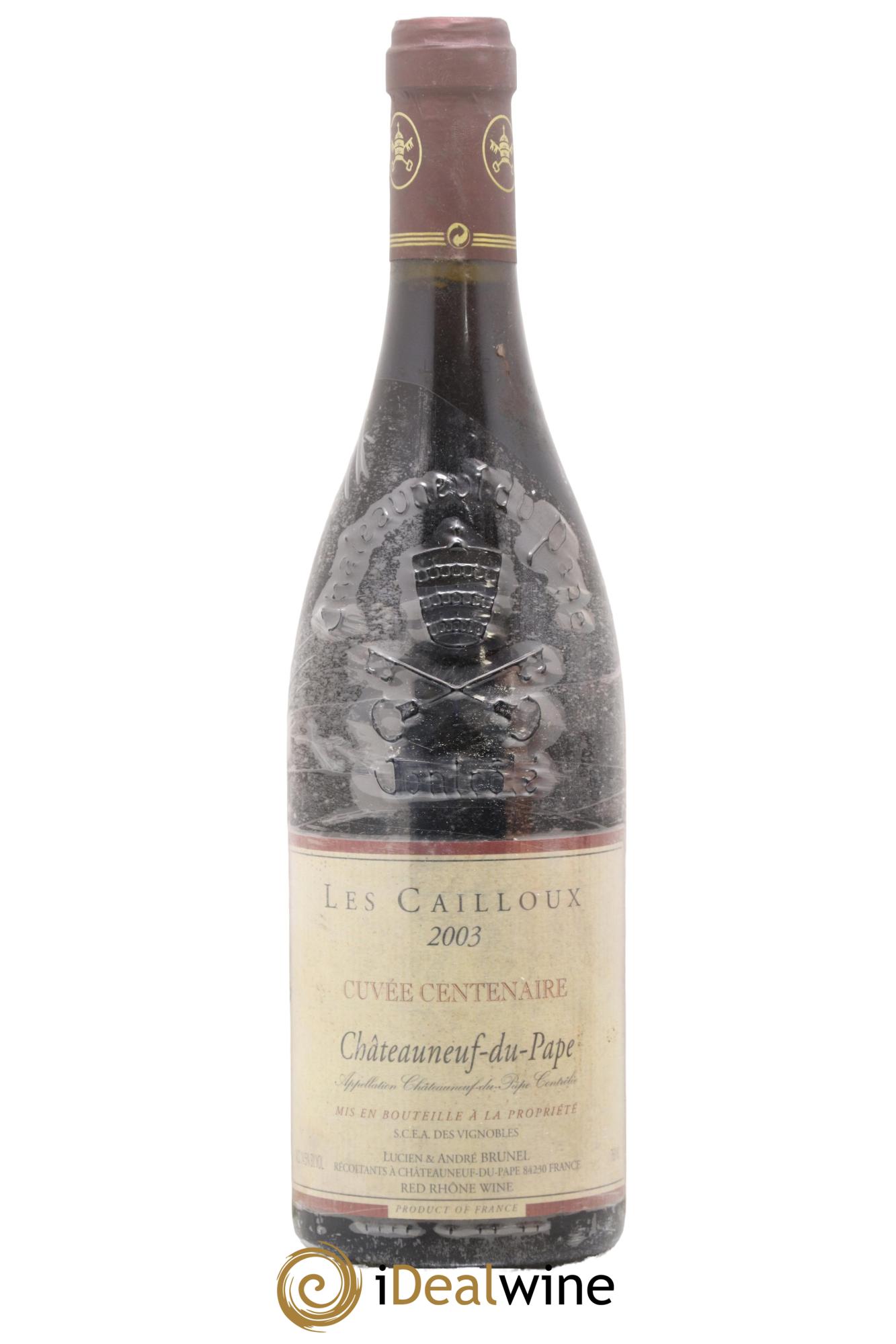 Châteauneuf-du-Pape Les Cailloux Cuvée Centenaire André Brunel 2003 - Lot of 1 bottle - 0