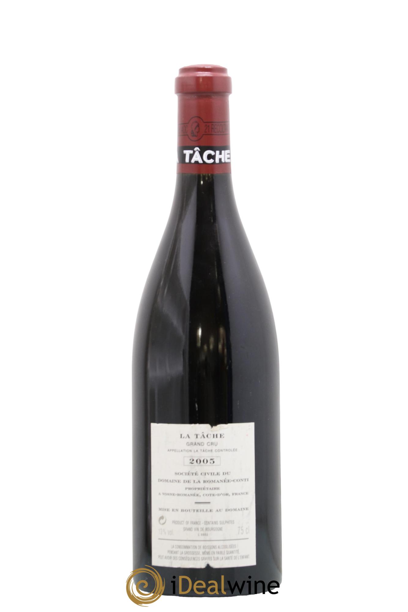 La Tâche Grand Cru Domaine de la Romanée-Conti 2005 - Lot de 1 bouteille - 1